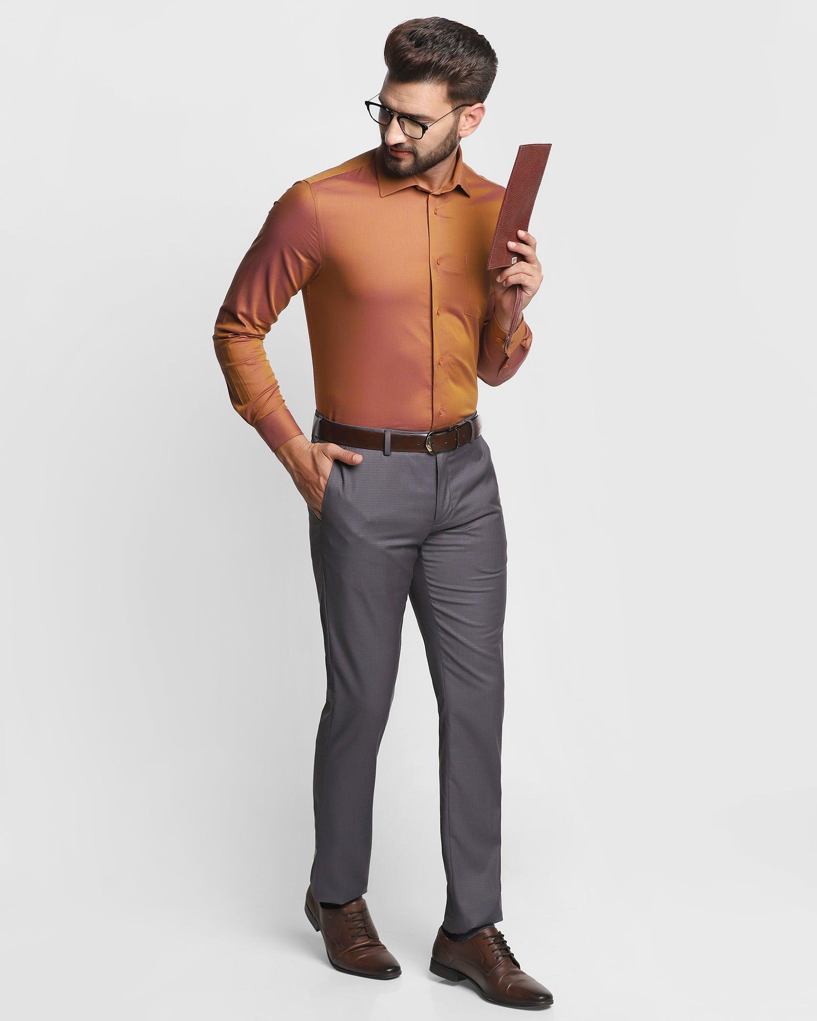 Formal Rust Solid Shirt - Abital