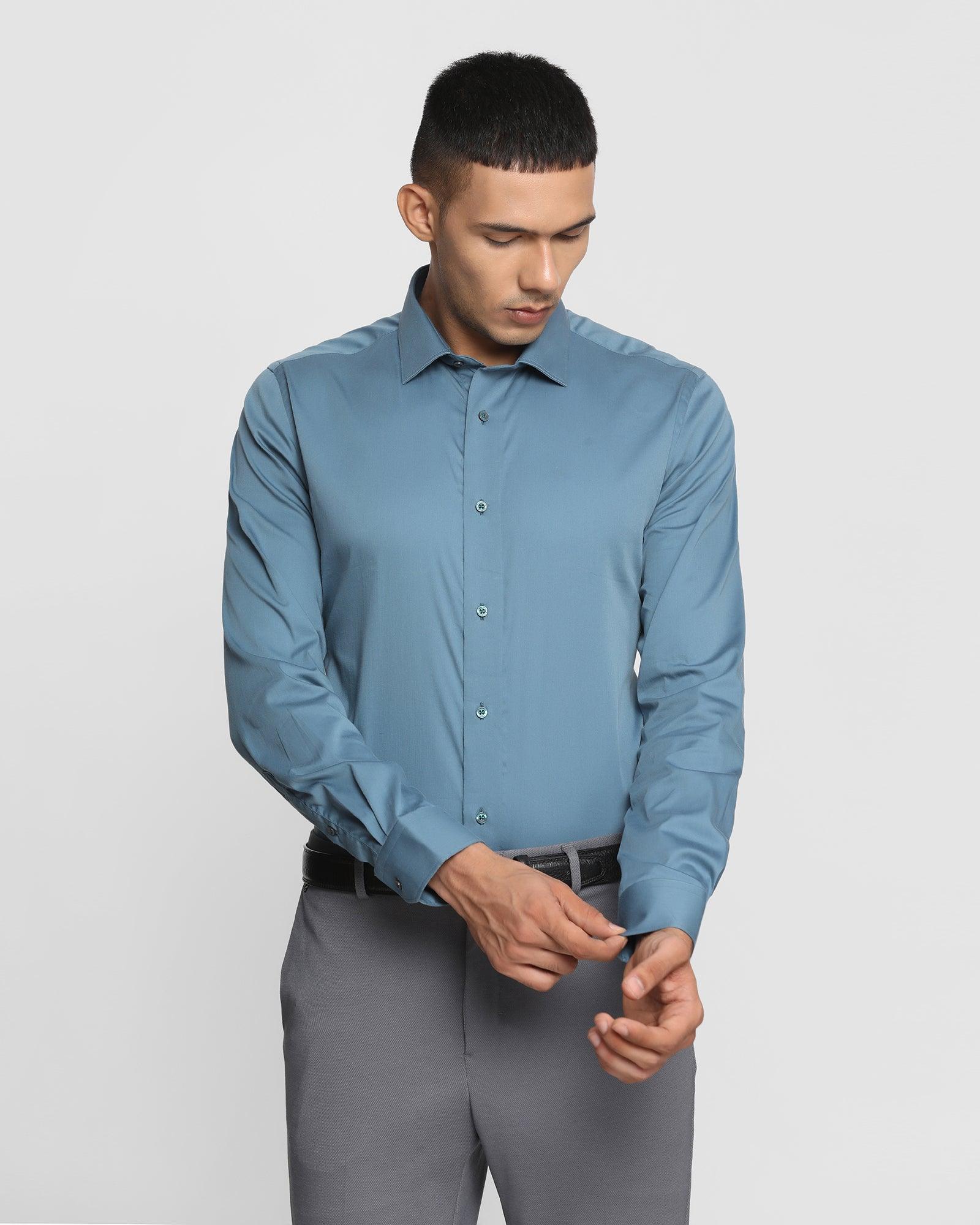 TechPro Formal Teal Solid Shirt - Neil