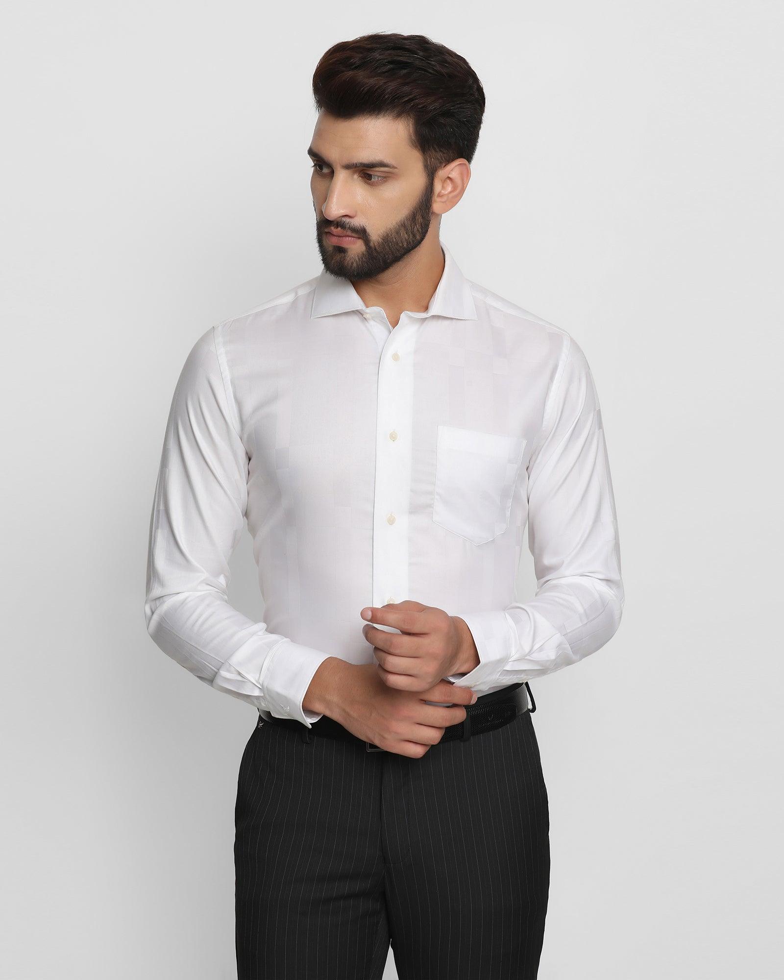 Formal White Check Shirt - Adwin