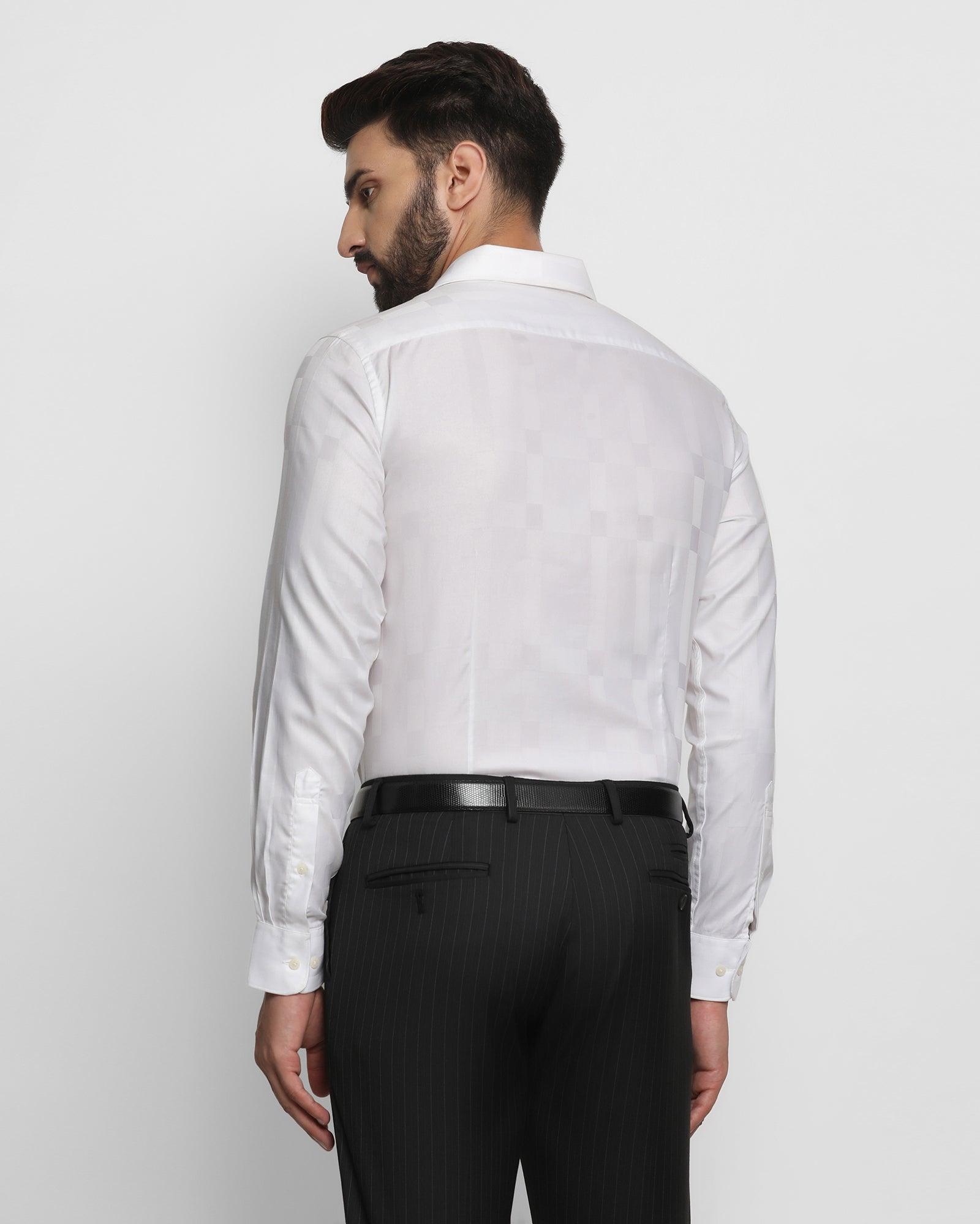 Formal White Check Shirt - Adwin