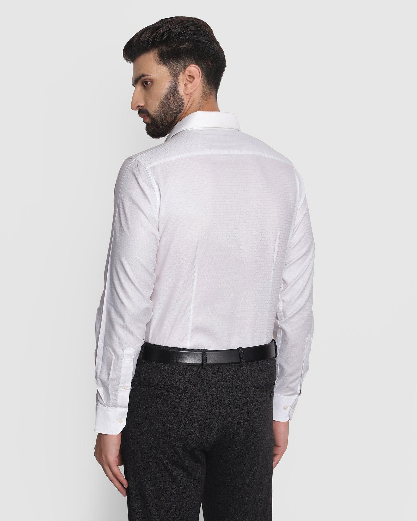 Formal White Textured Shirt - Andrik
