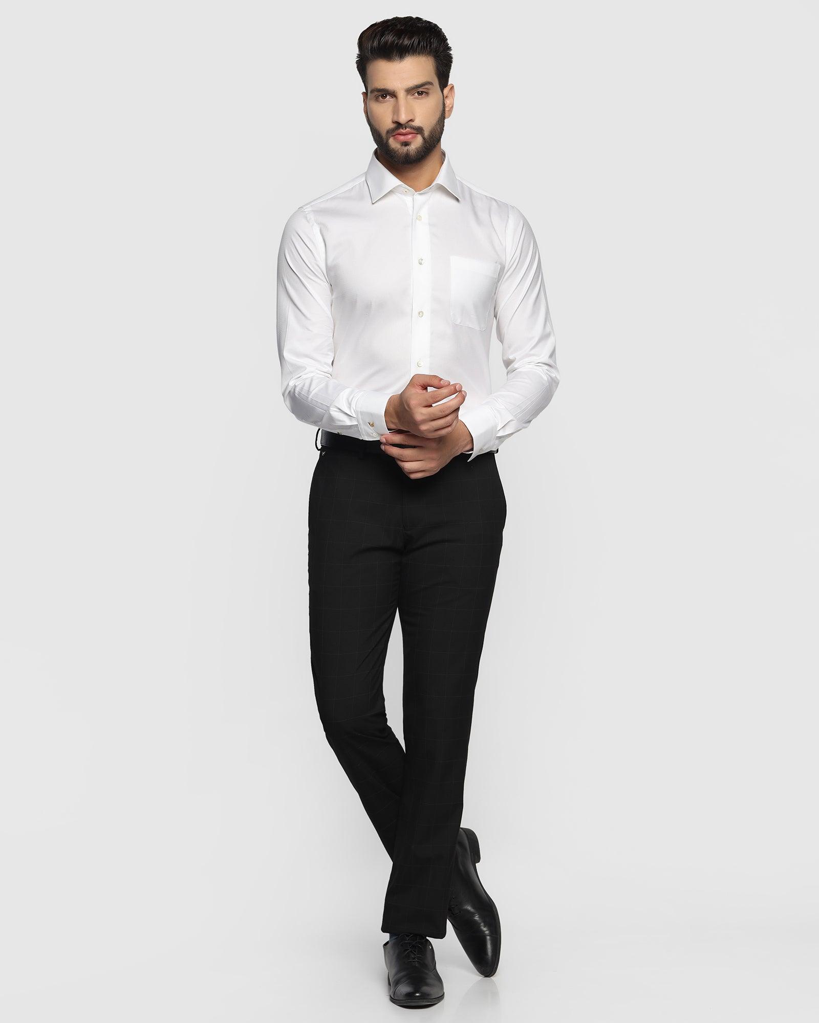 Luxe Formal White Solid Shirt - Wonder