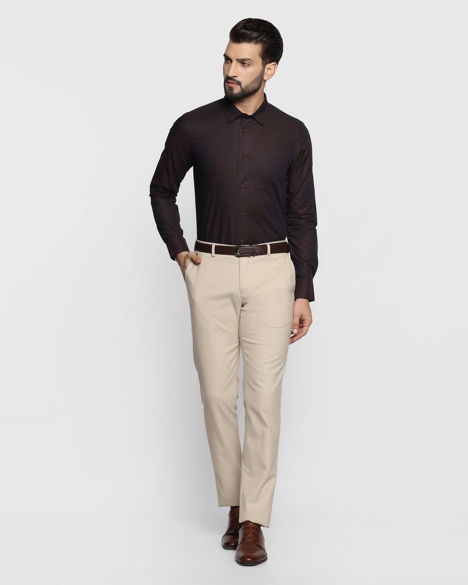 Luxe Formal Wine Solid Shirt - Bruno