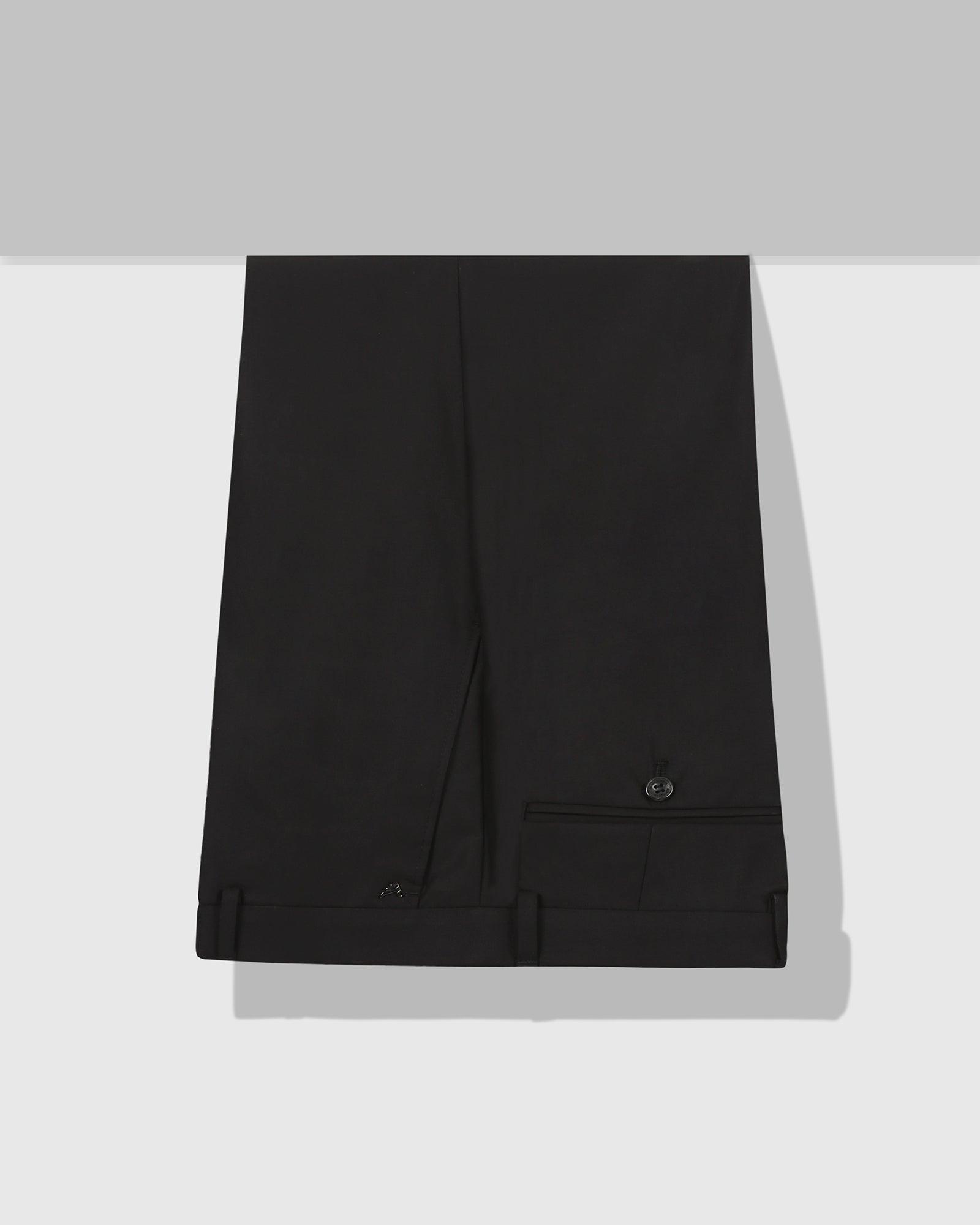 Slim Comfort B-95 Formal Black Solid Trouser - Mag