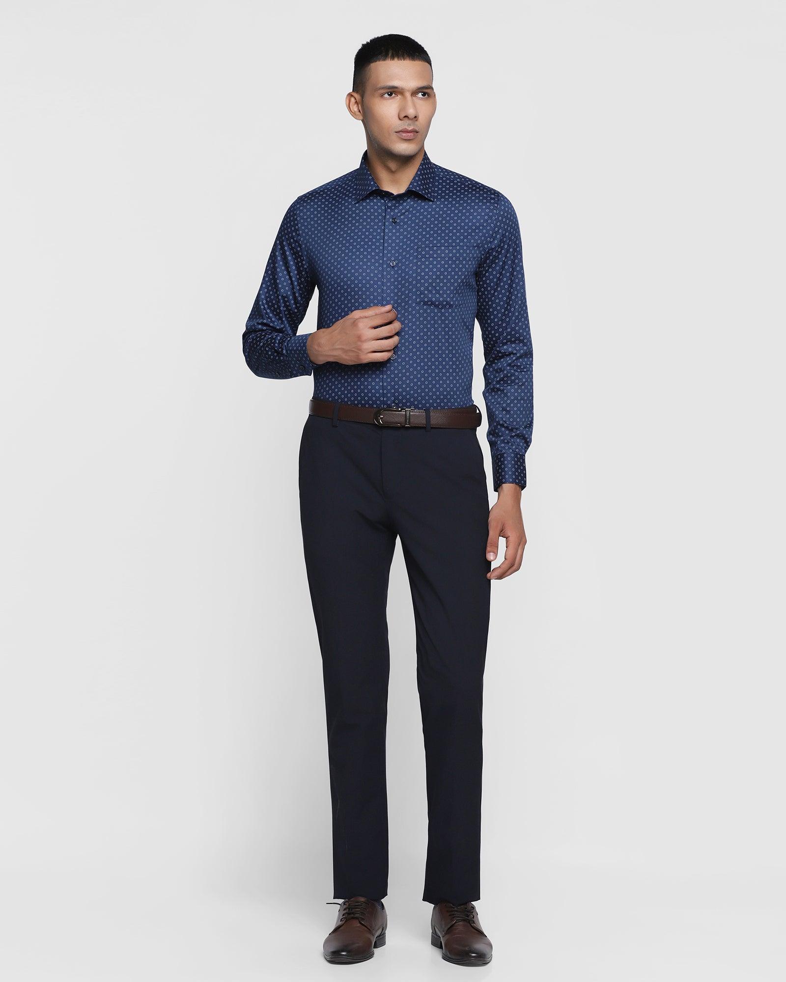 Formal Straight Pants Navy Blue – Samshék | Customise Your Dress