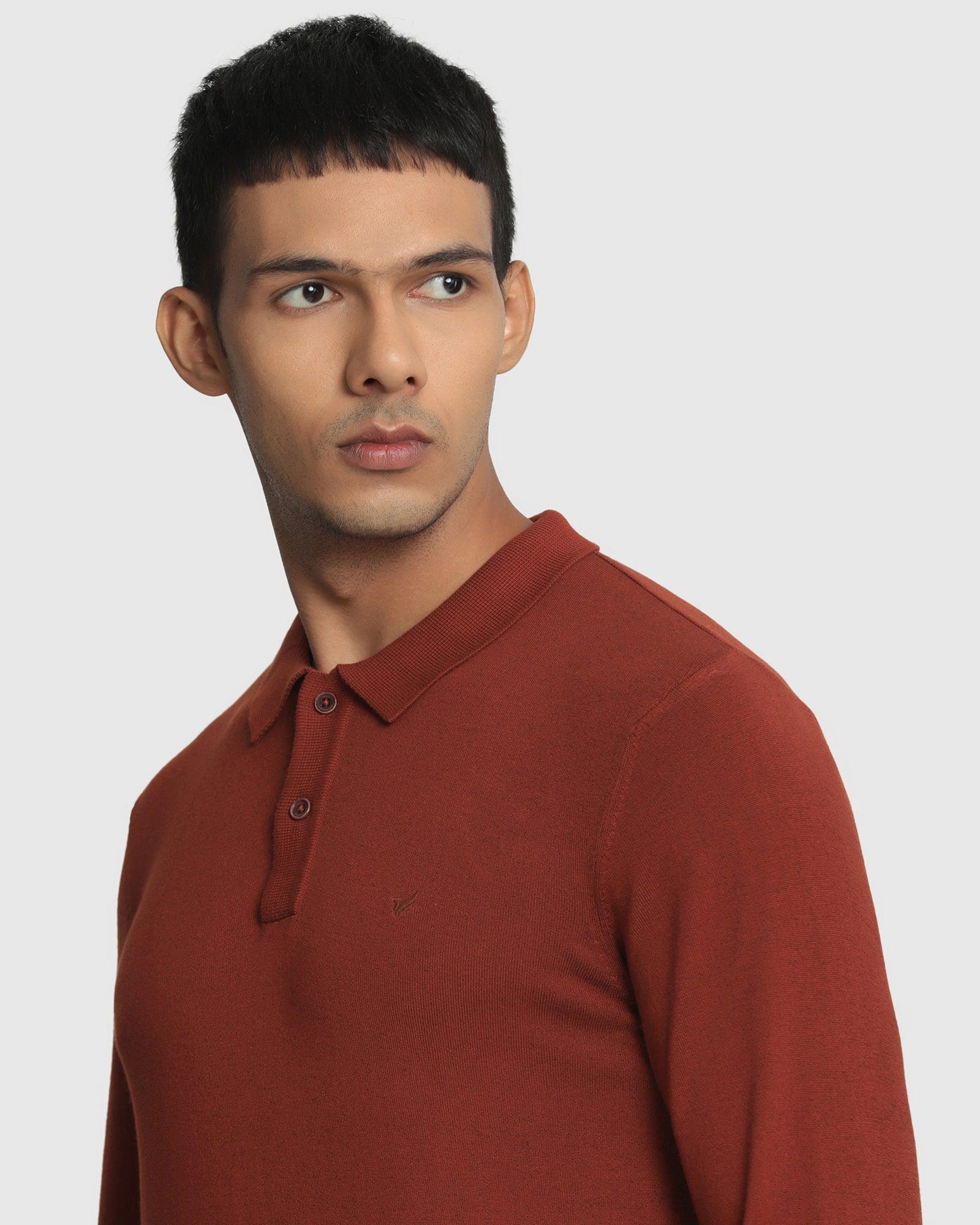 Polo Rust Solid Sweater - Beet