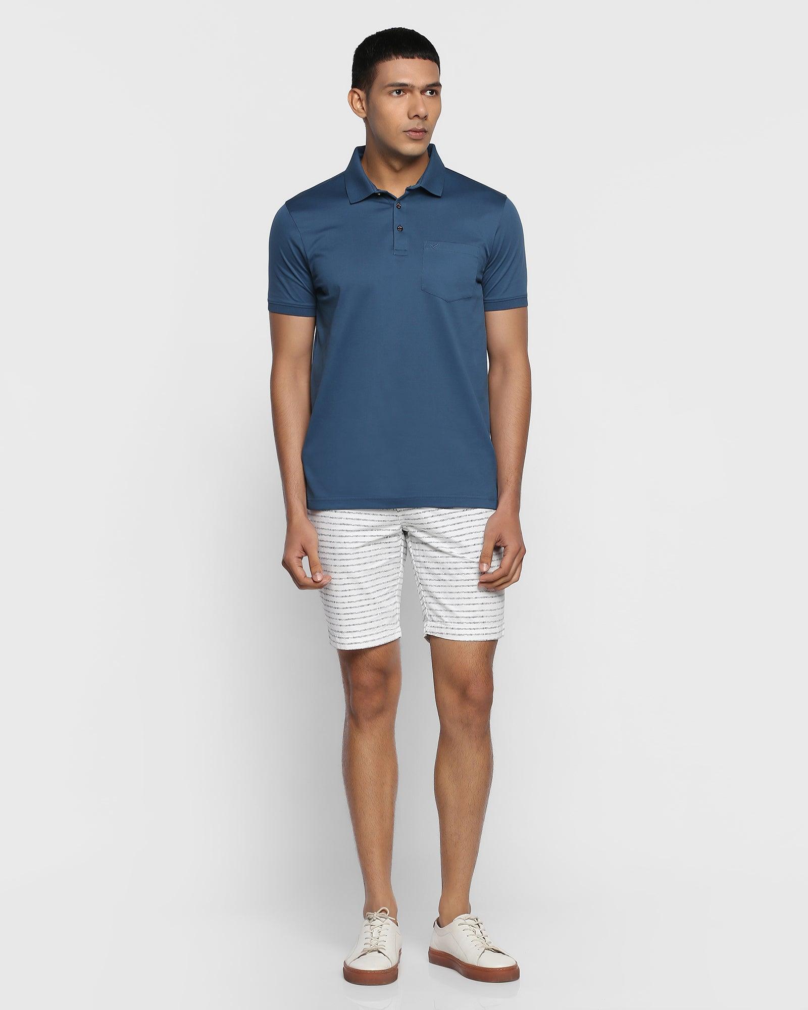 Polo Deep Blue Solid T Shirt - Mercury