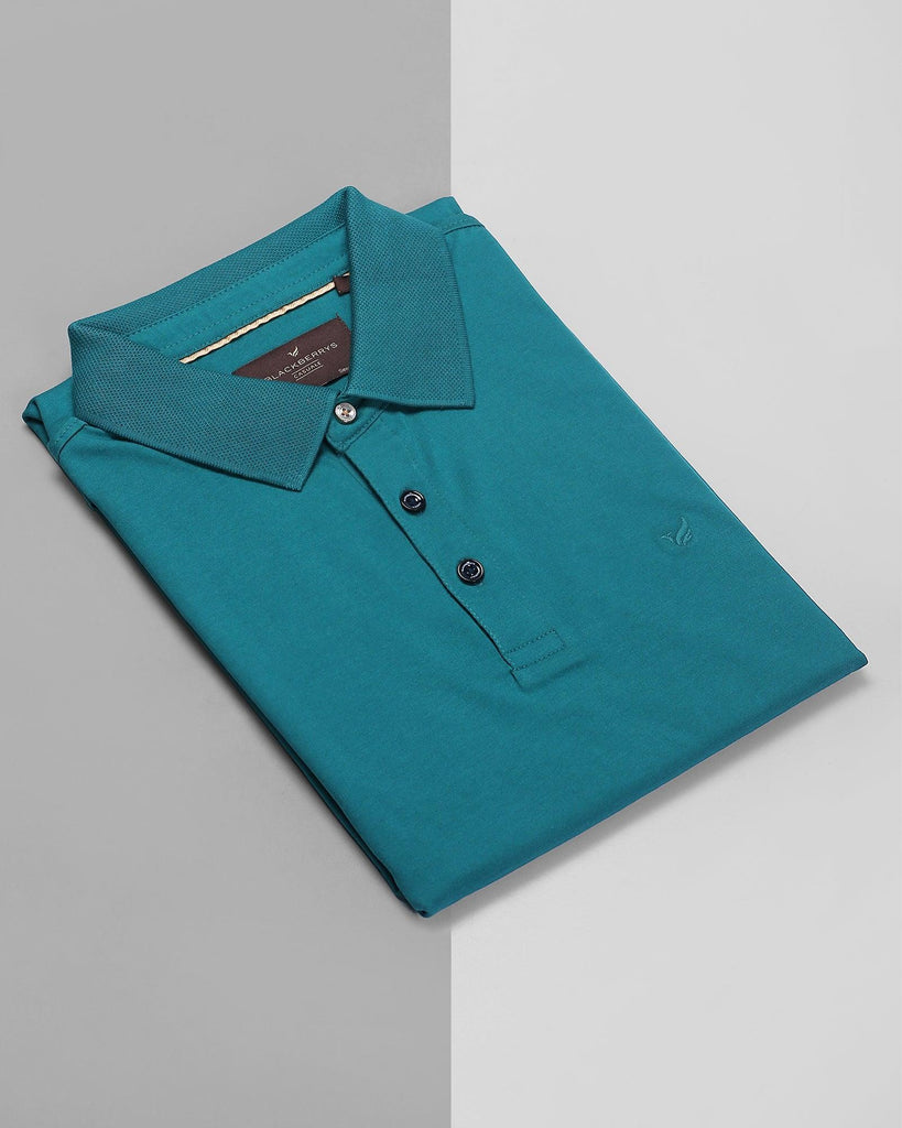 Polo Teal Green Solid T-Shirt - David