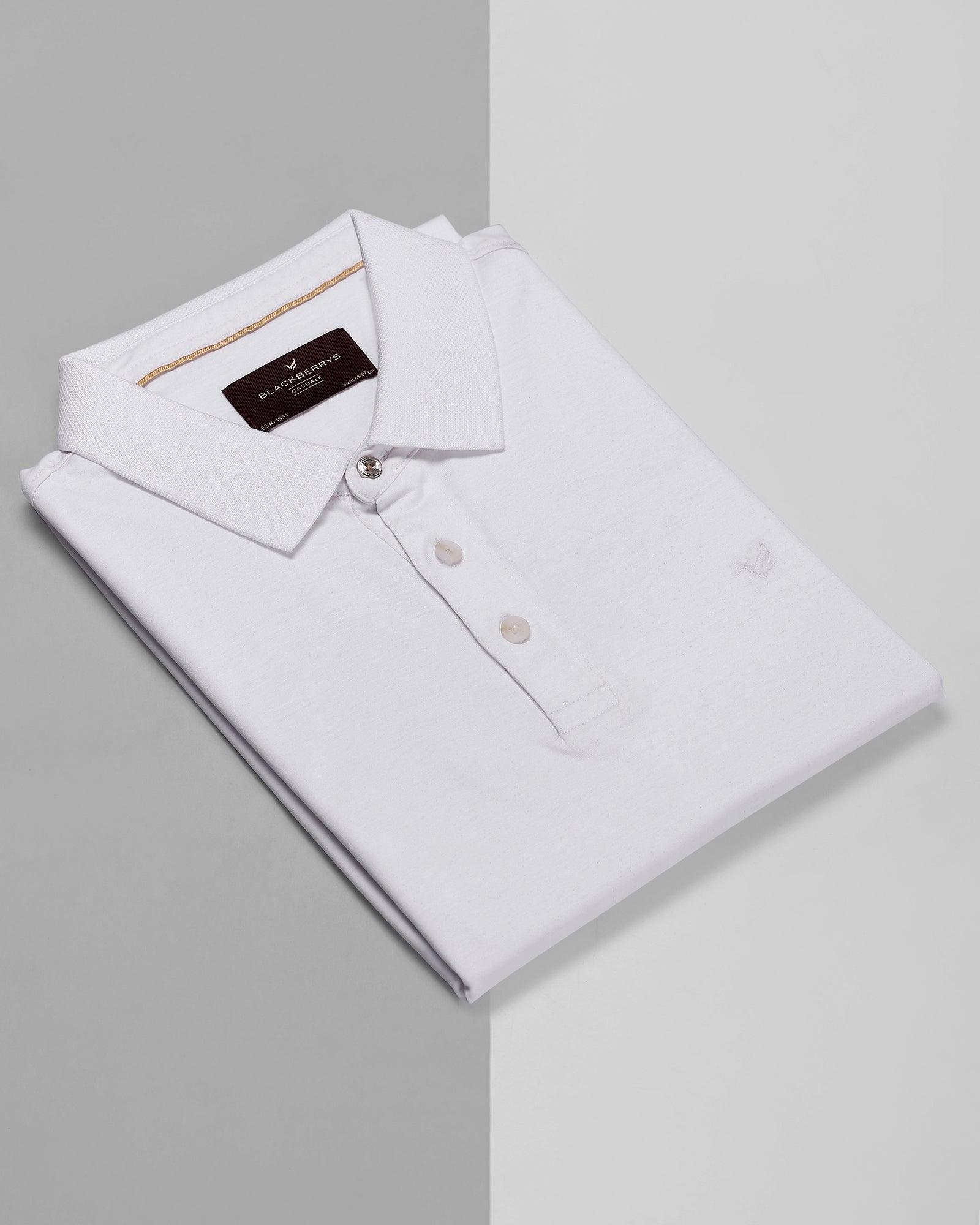 Polo White Solid T Shirt - David
