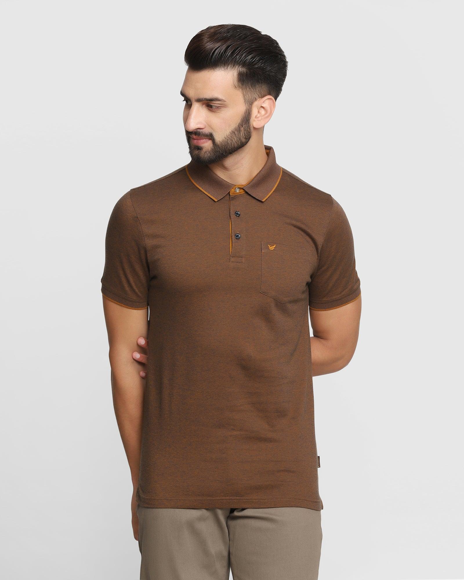 Polo Mid Brown Solid T Shirt - Tone - P