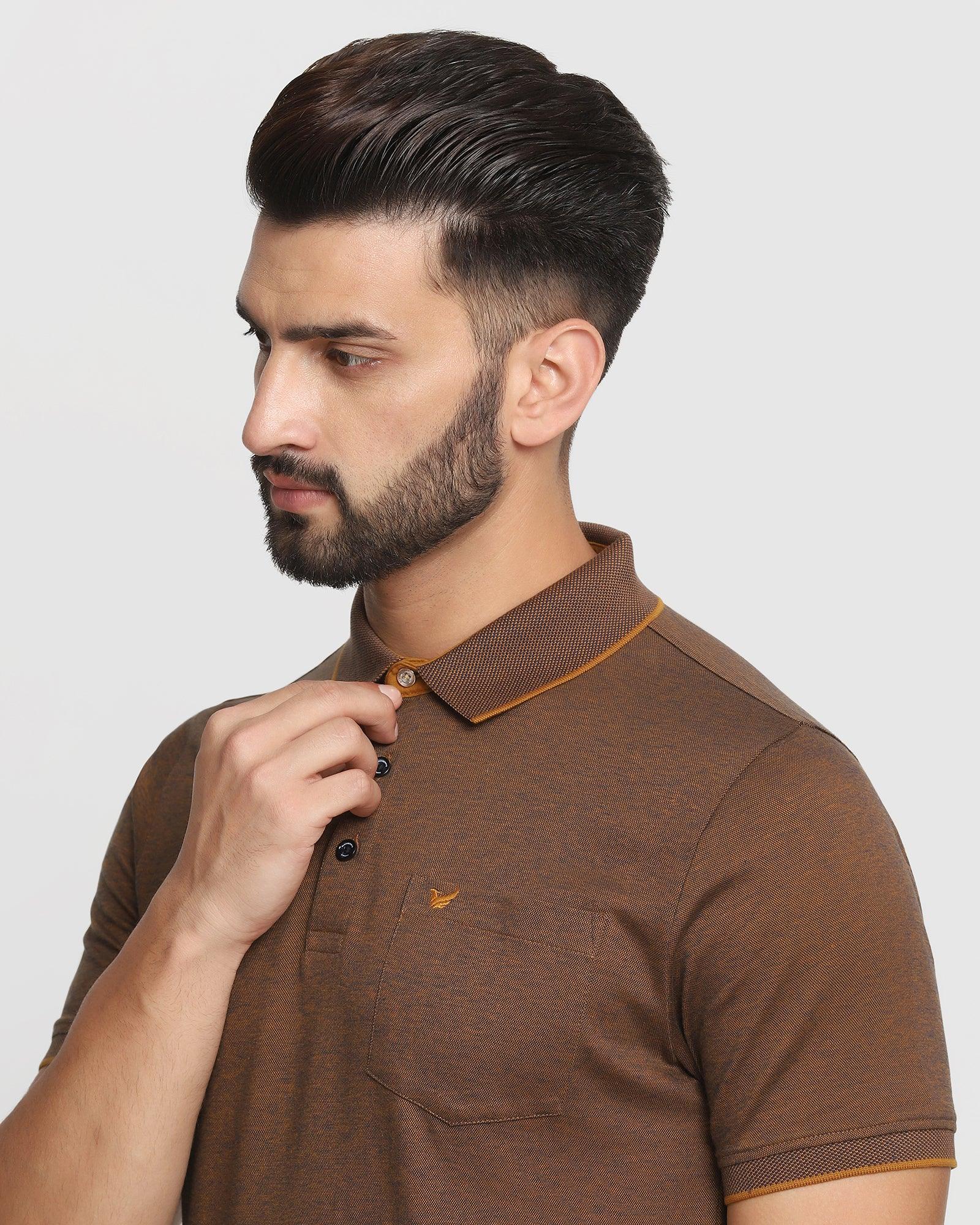 Polo Mid Brown Solid T Shirt - Tone - P