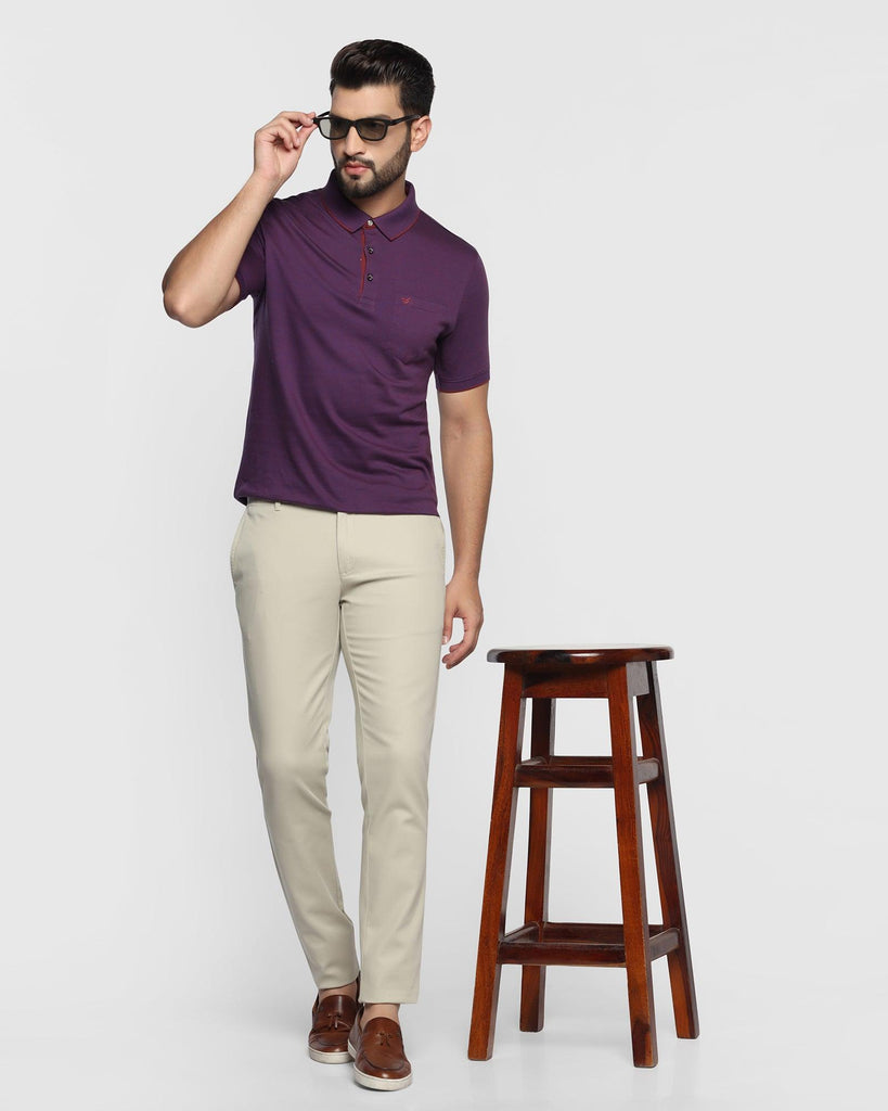 Polo Purple Solid T-Shirt - Tone