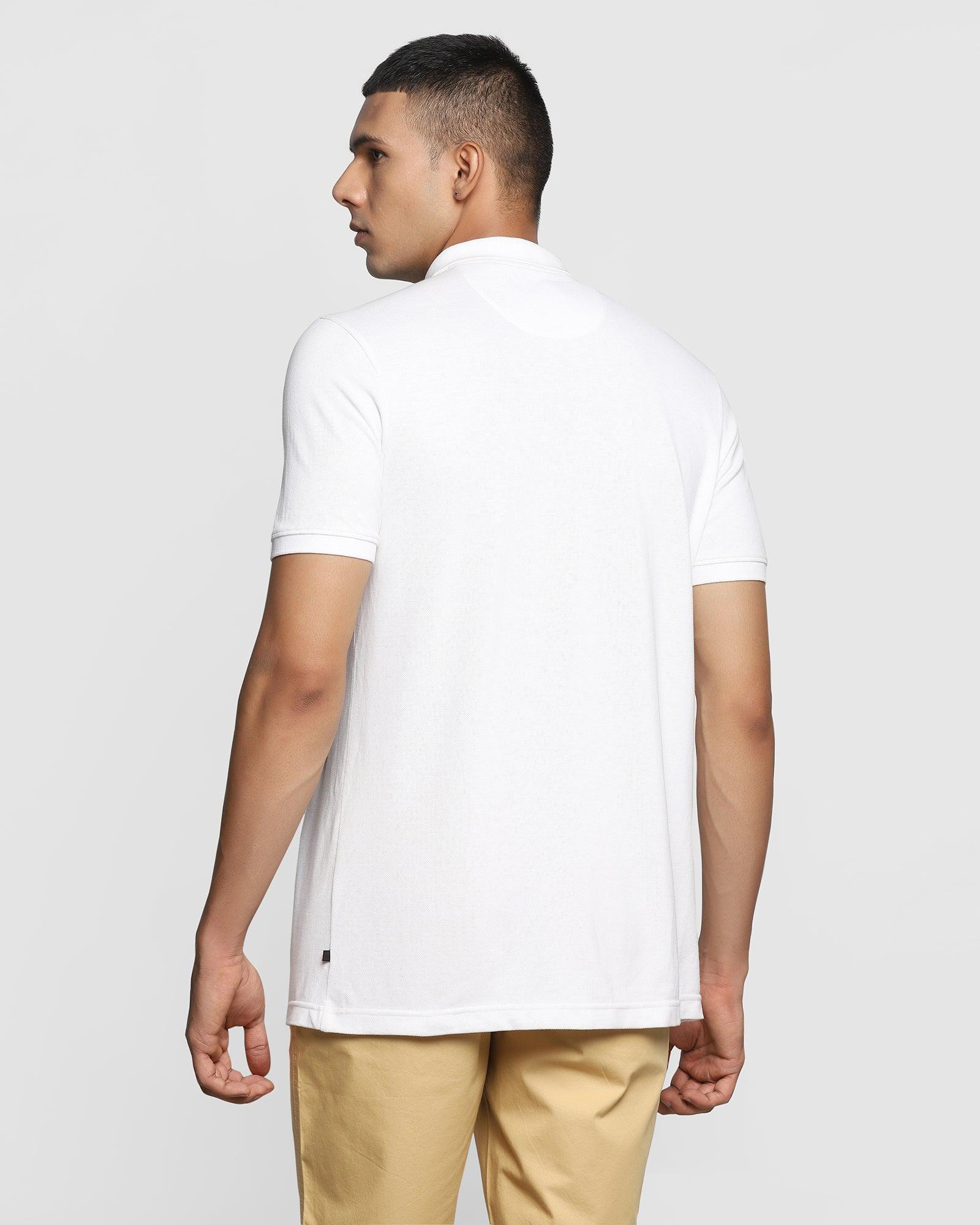 Polo White Solid T Shirt - Miles