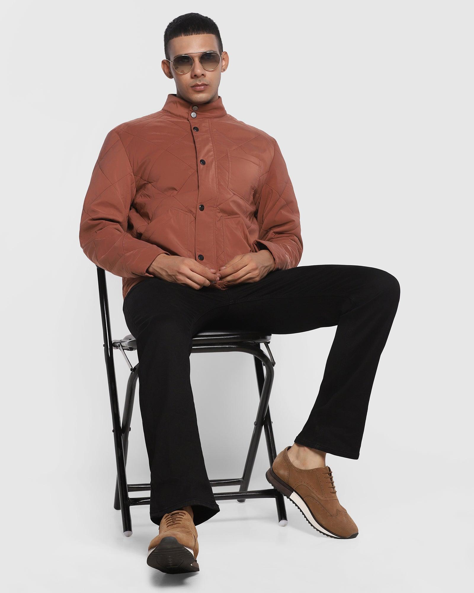 Quilted Zipper Jacket In Tobacco Brown (Arshen) - Blackberrys