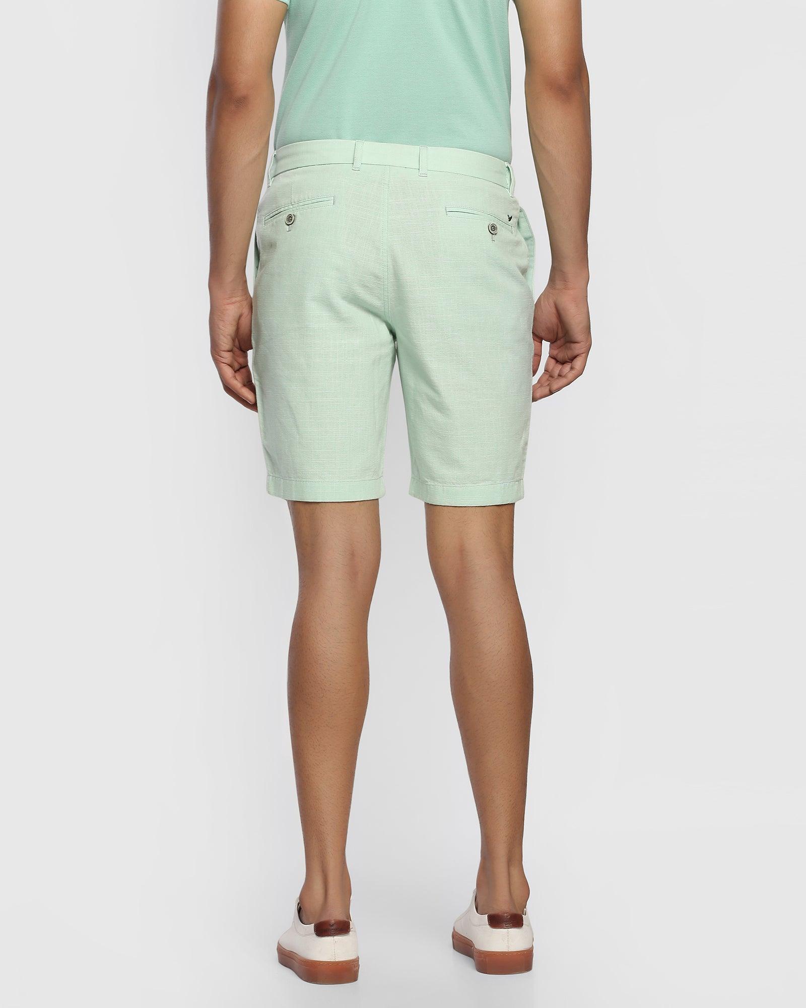 Casual Green Solid Shorts - Com