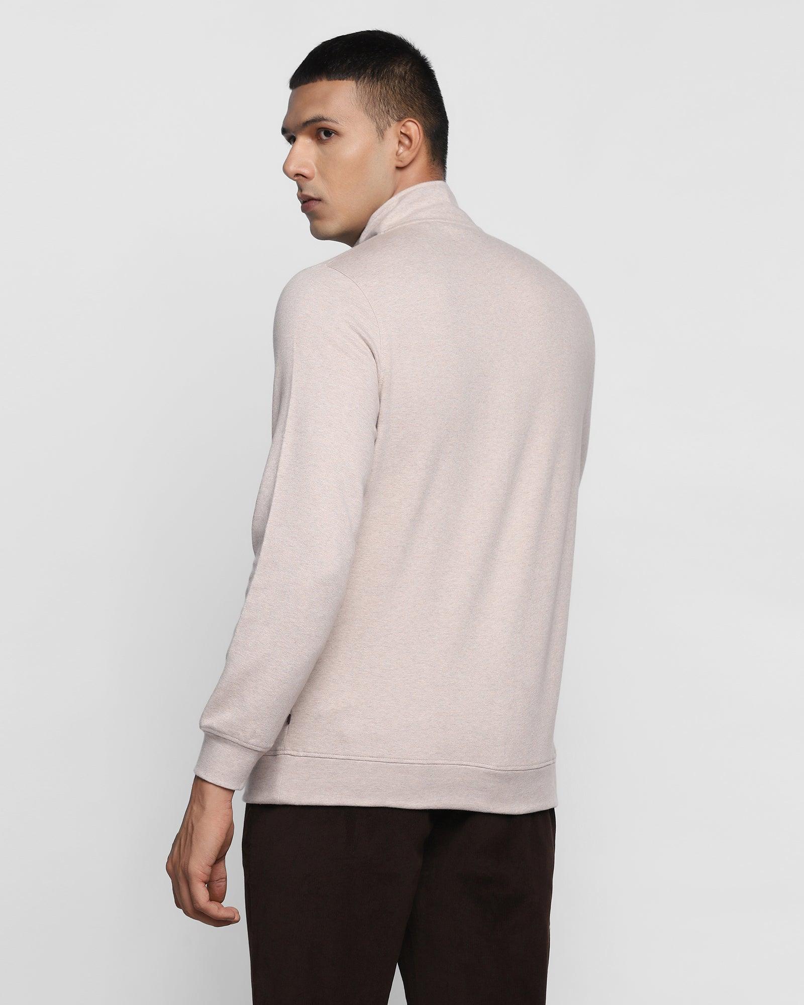 Stylized Collar Sweatshirt In Beige (Bing) - Blackberrys