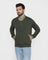 Stylized Collar Olive Solid Sweatshirt - Ryan