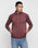 Stylized Collar Wine Solid Sweatshirt - Kang