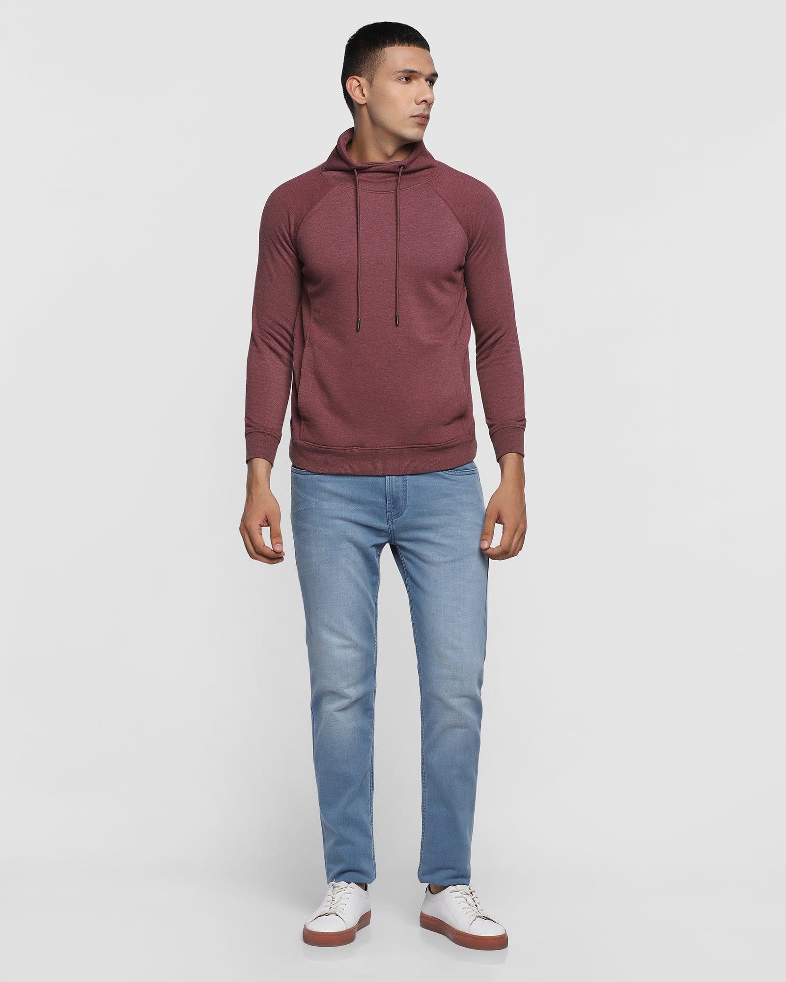 Stylized Collar Sweatshirt In Wine (Kang) - Blackberrys