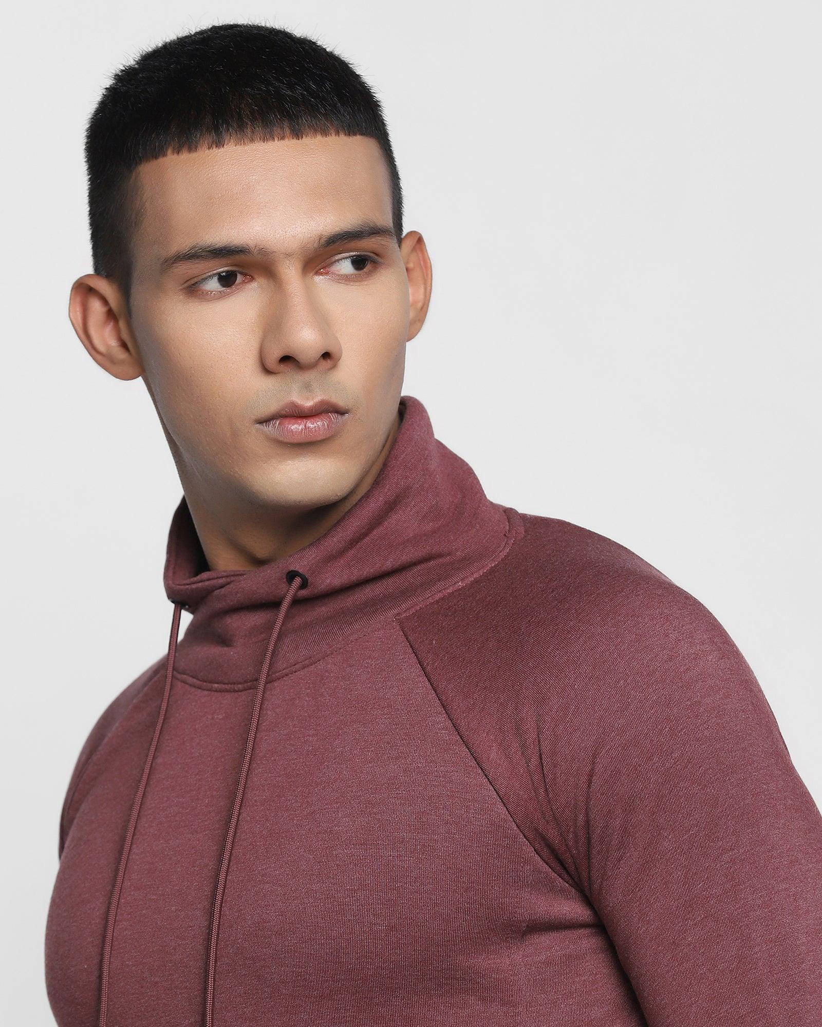 Stylized Collar Sweatshirt In Wine (Kang) - Blackberrys