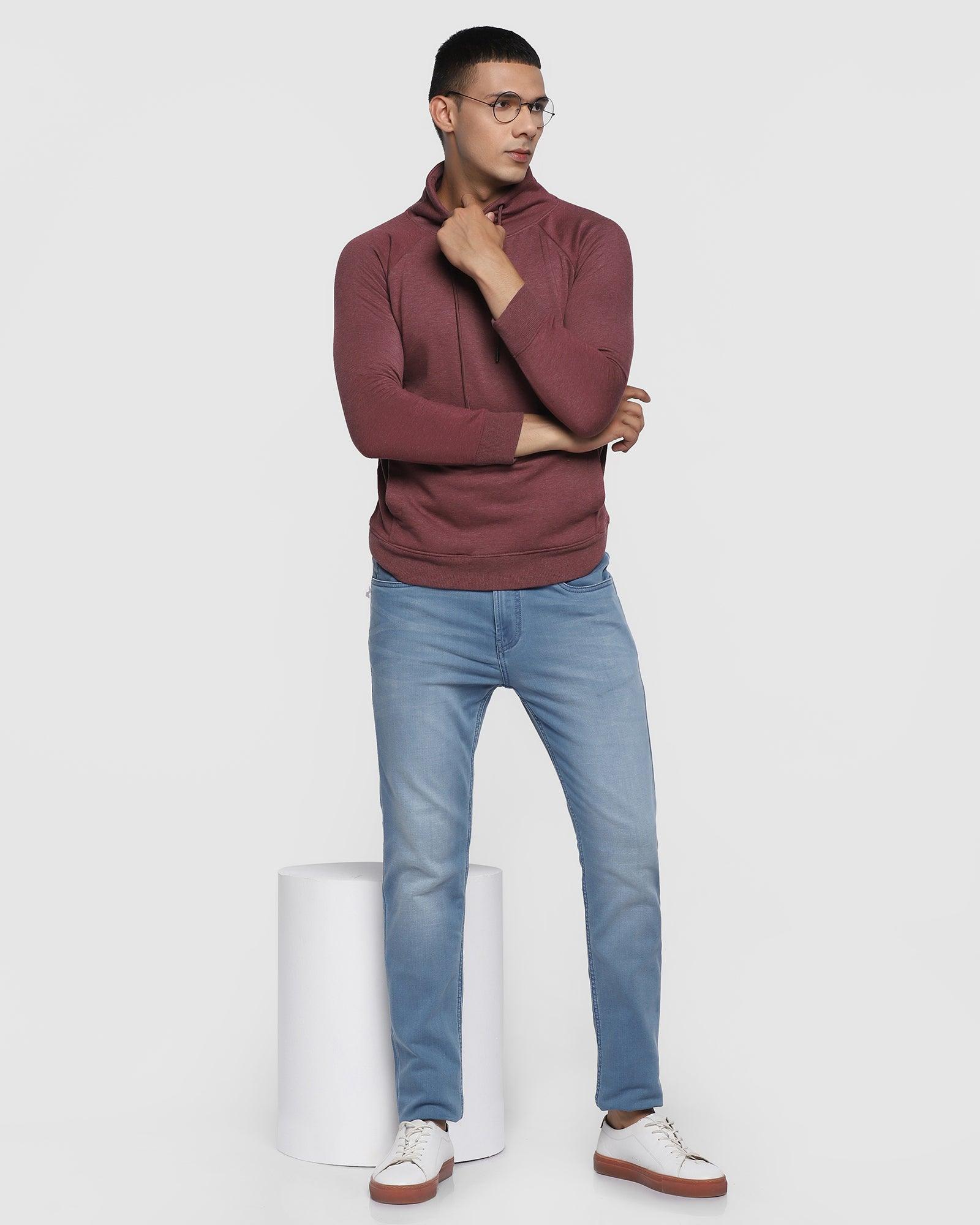 Stylized Collar Sweatshirt In Wine (Kang) - Blackberrys
