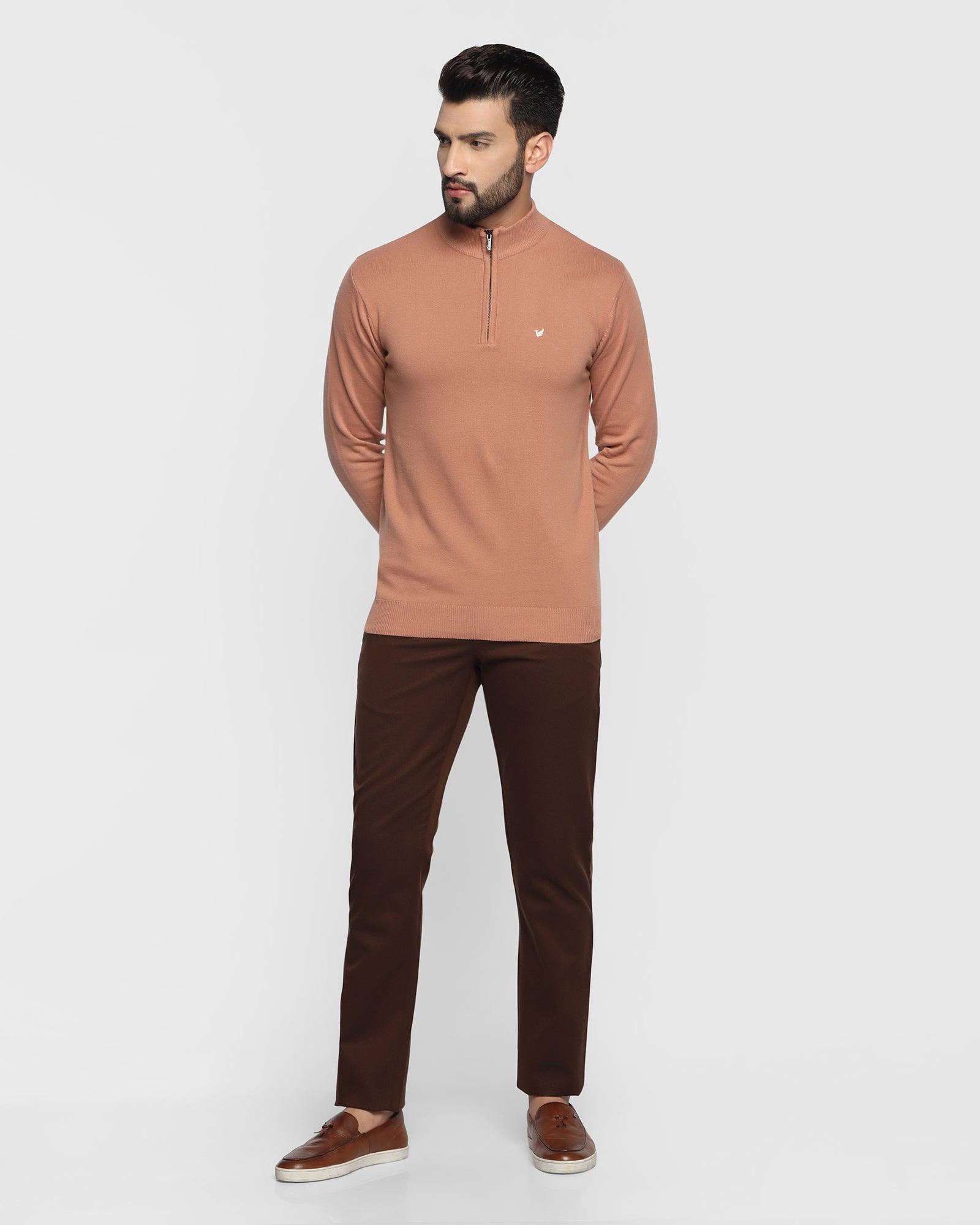 Stylized Collar Sweater In Sand Stone (Denver) - Blackberrys