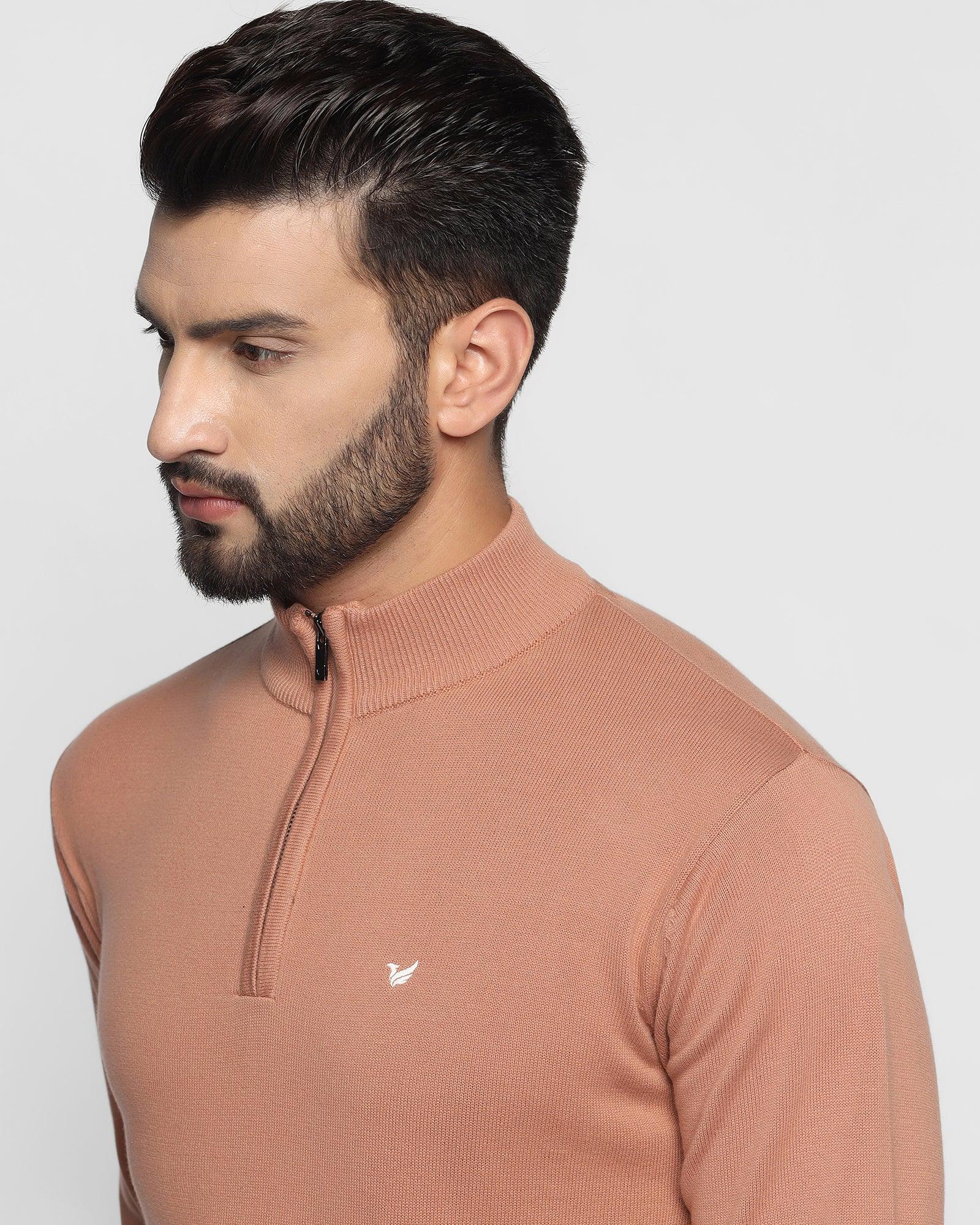 Stylized Collar Sweater In Sand Stone (Denver) - Blackberrys