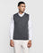 V-Neck Charcoal Solid Sweater - Xavior