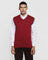 V-Neck Maroon Solid Sweater - Less