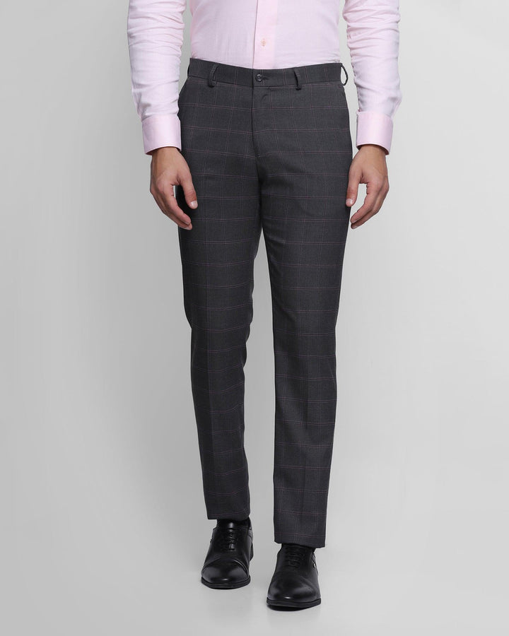 Slim Fit B-91 Formal Grey Check Trouser - Spiral