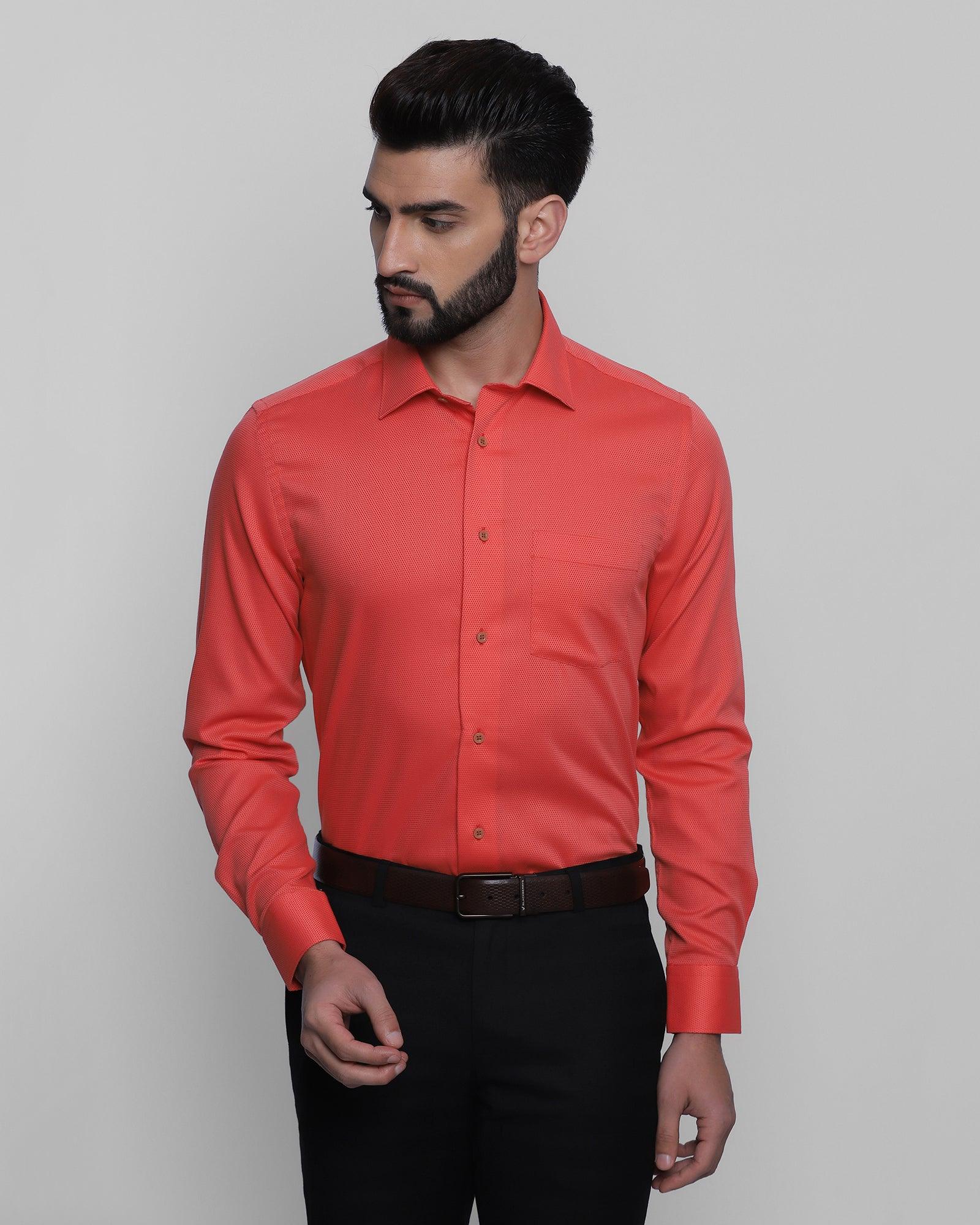 Formal Red Textured Shirt - Stan
