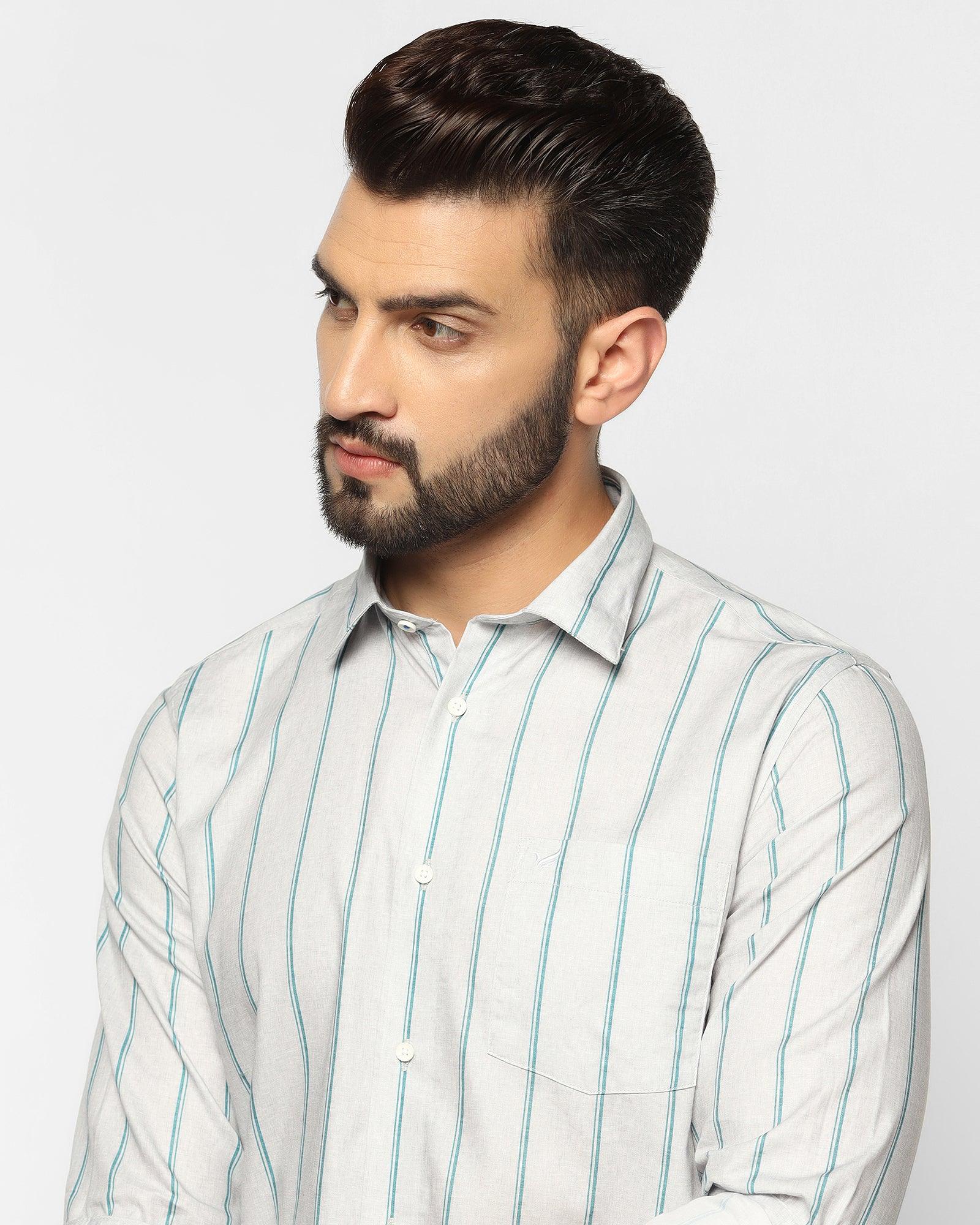 Casual Aqua Striped Shirt - Tim