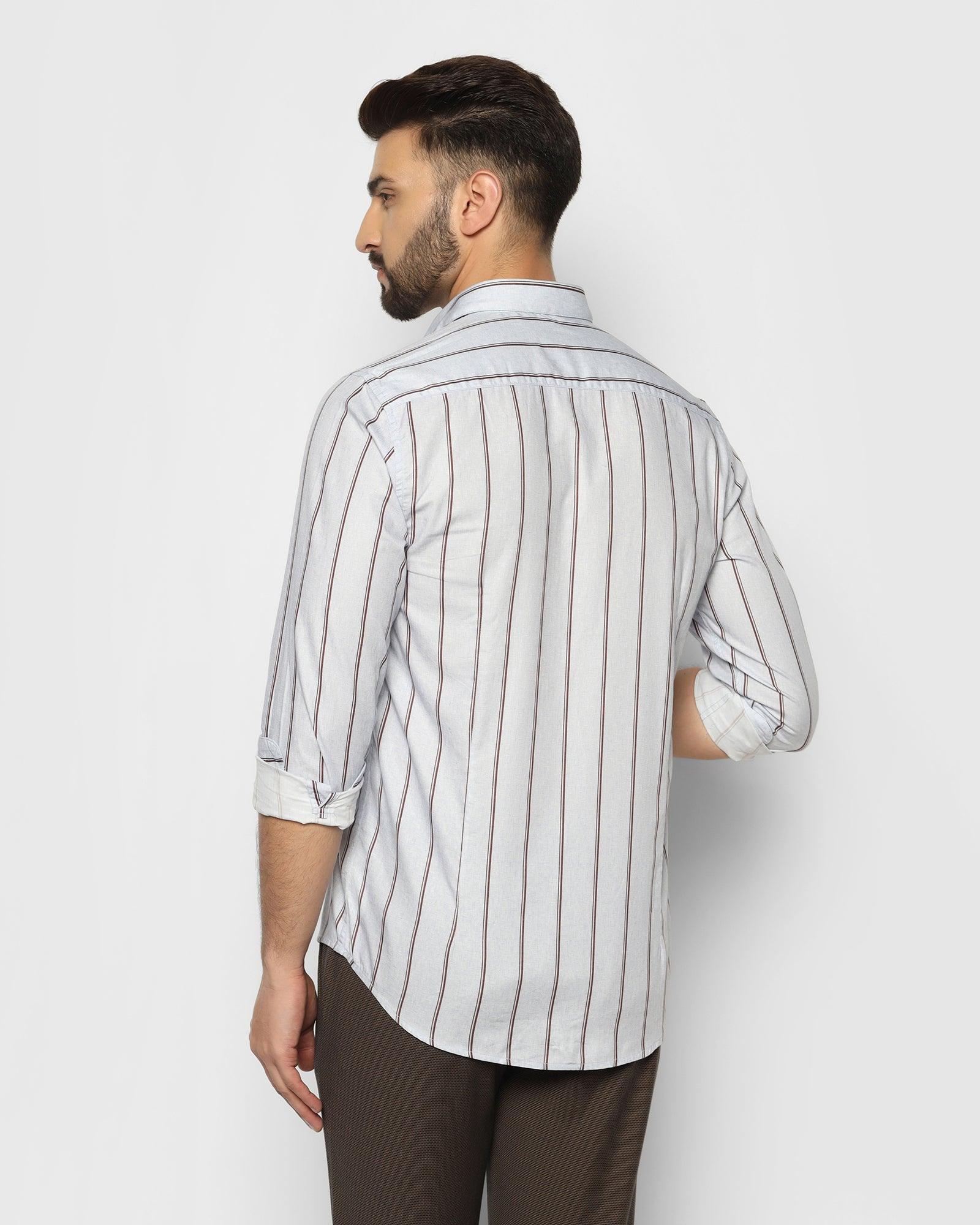 Casual Brown Striped Shirt - Tim