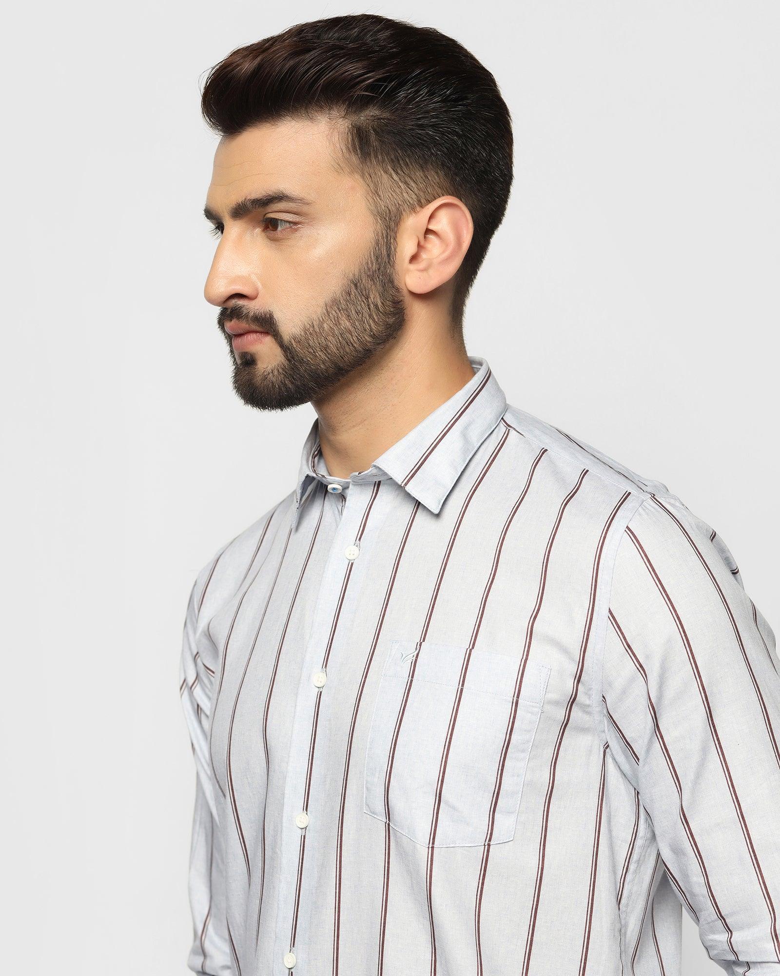 Casual Brown Striped Shirt - Tim