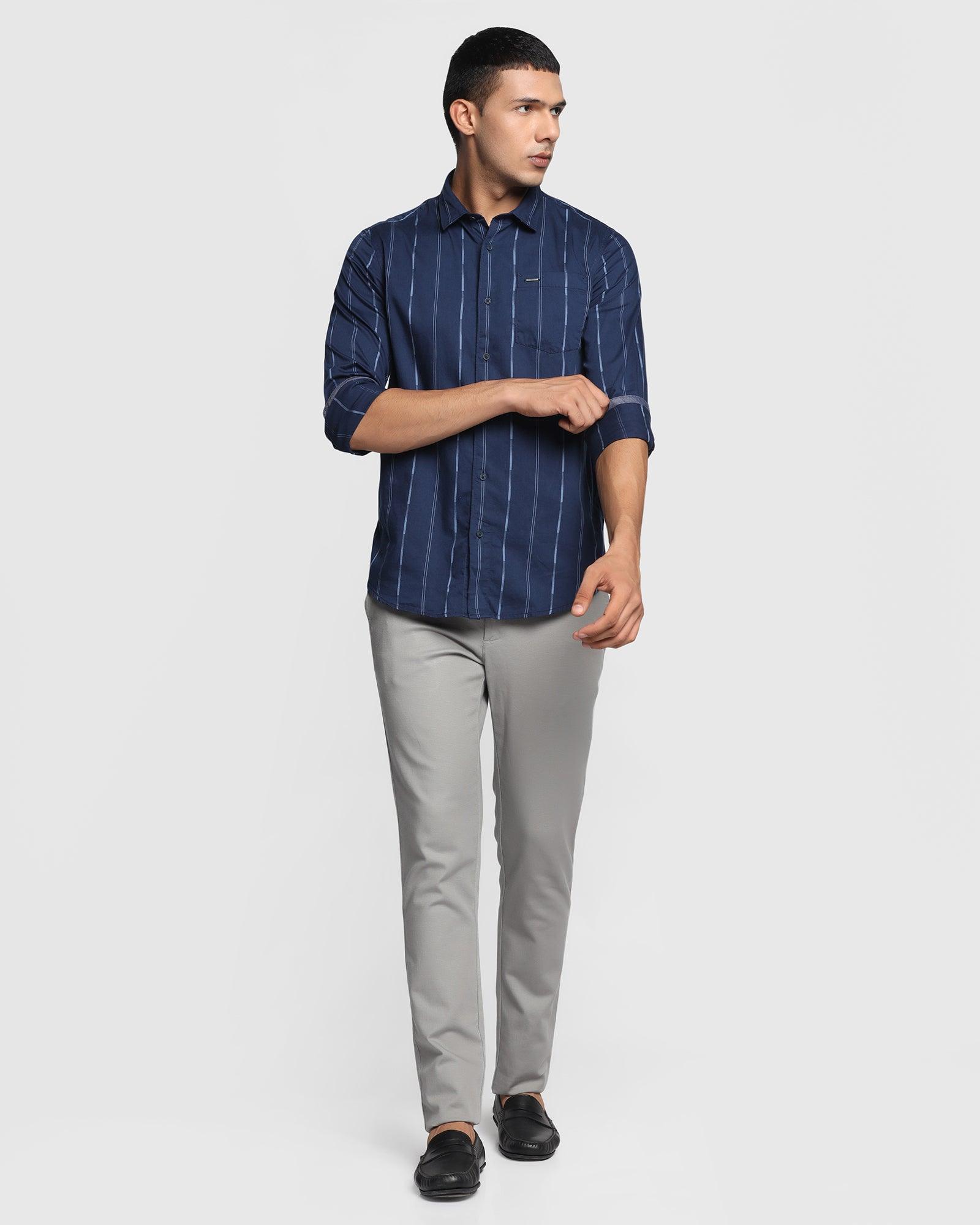 Stripe Casual Shirt In Navy (Lincon) - Blackberrys