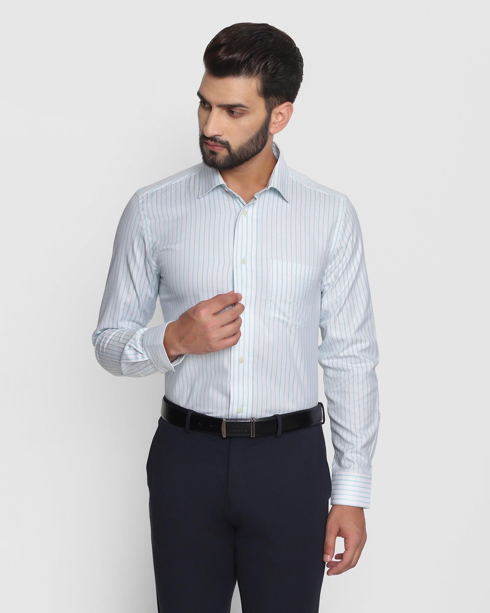 Formal Aqua Striped Shirt - Crank