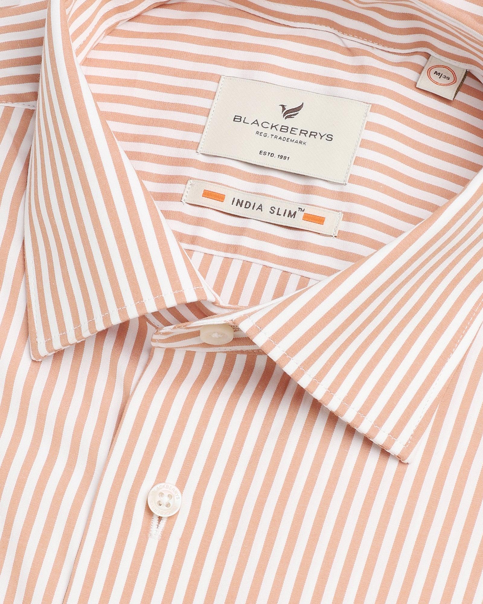 Formal Orange Striped Shirt - Bravos