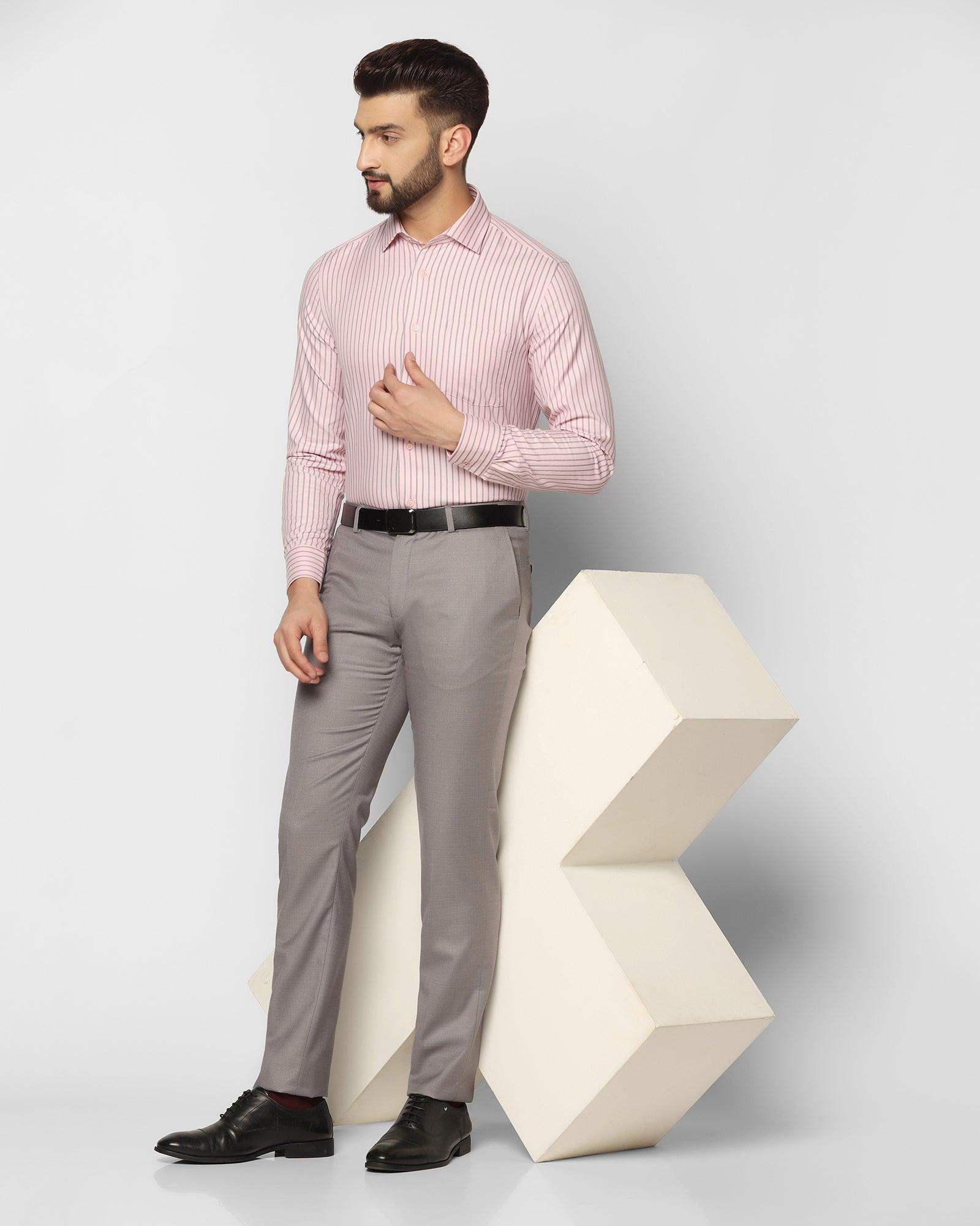 Formal Pink Striped Shirt - Crank