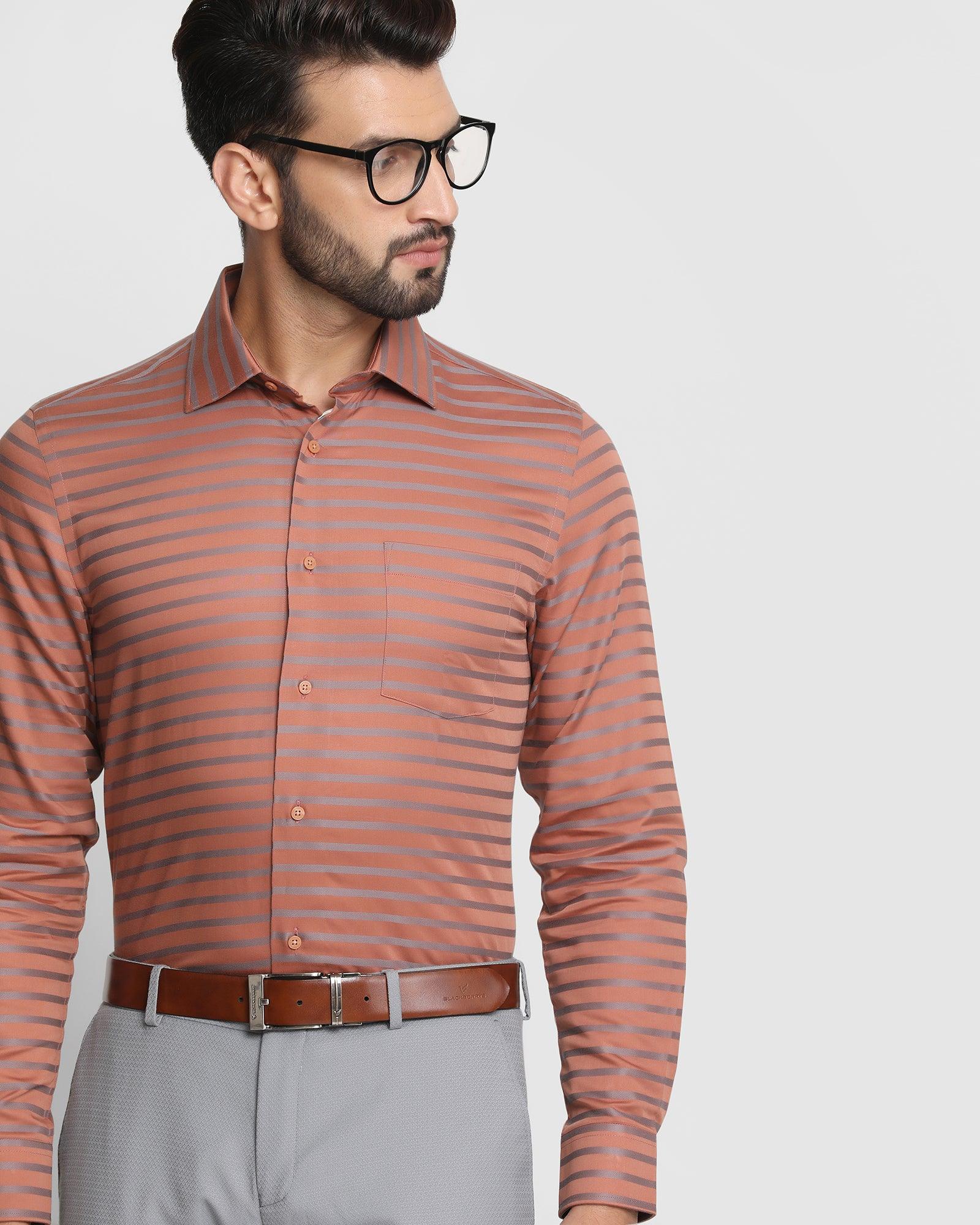 Formal Rust Striped Shirt - Mentos