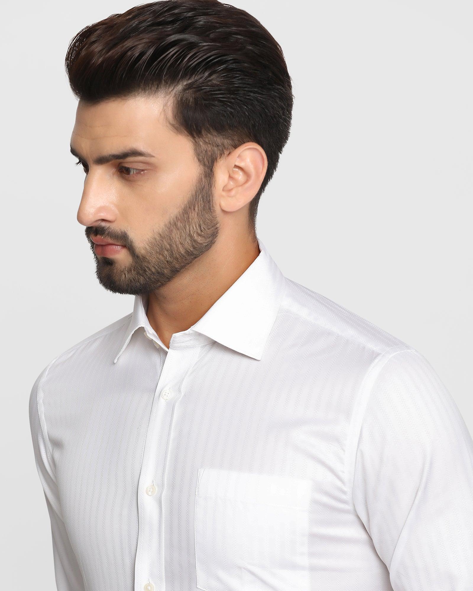 Formal White Striped Shirt - Nicholas