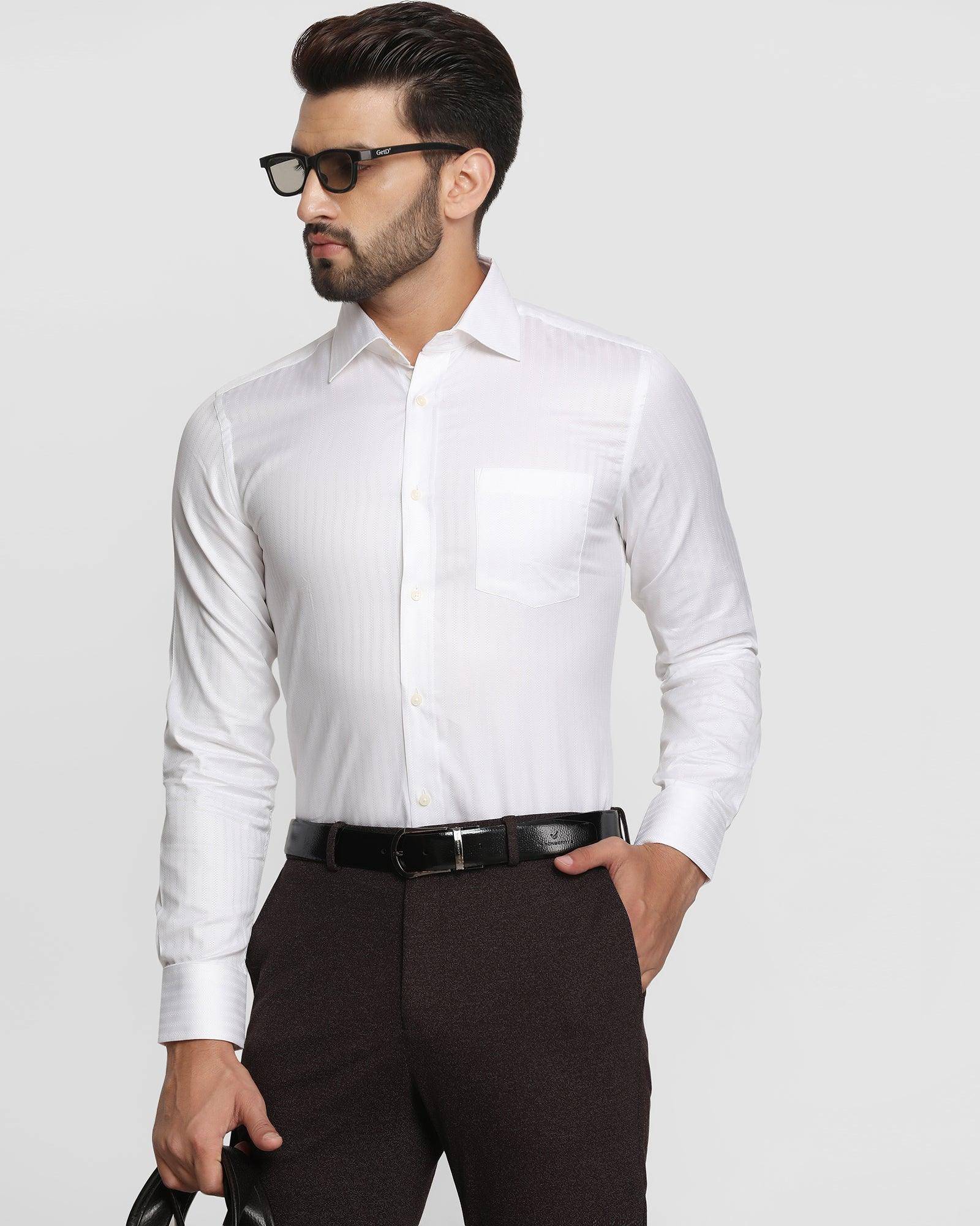 Formal White Striped Shirt - Nicholas