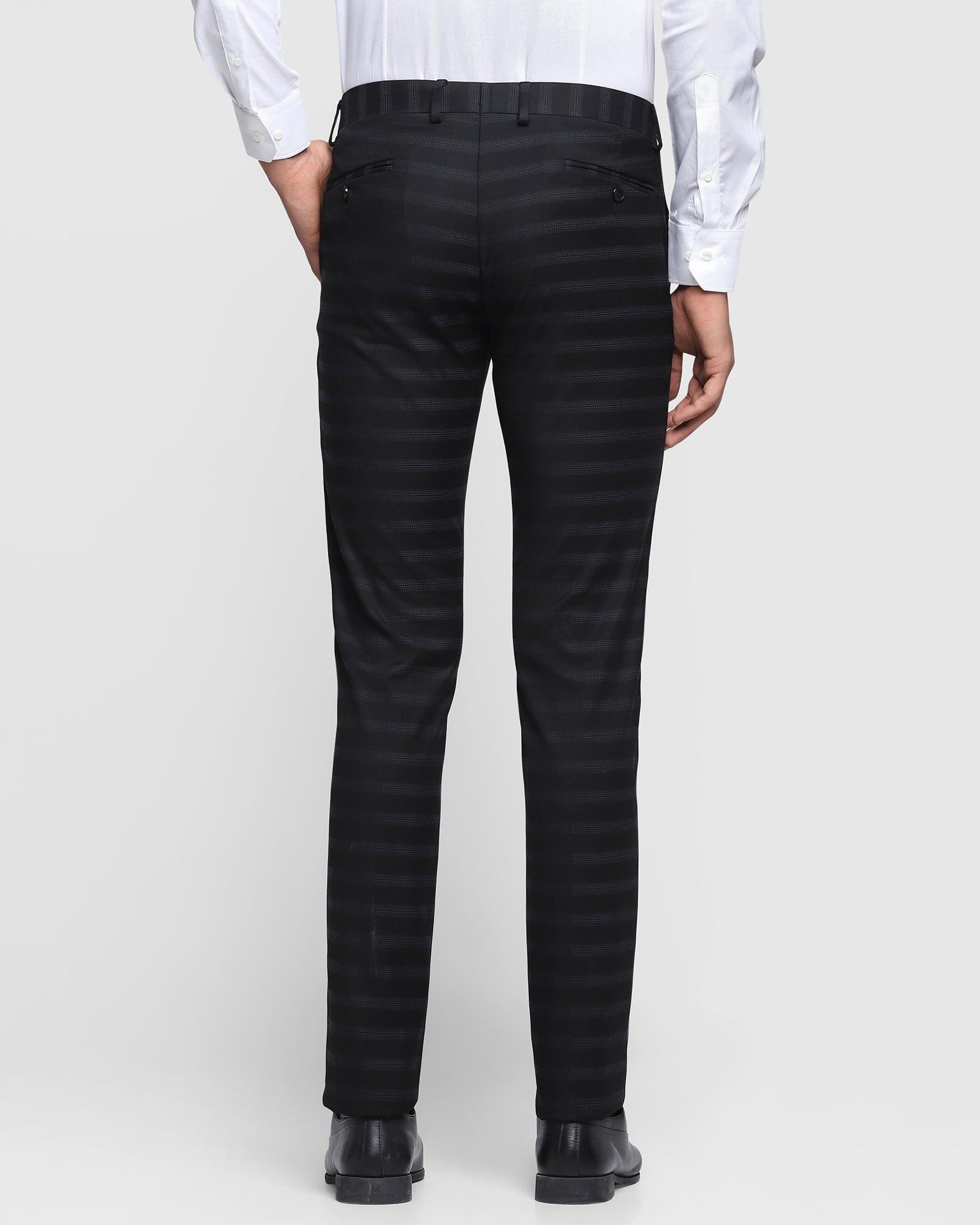 Slim Fit B-91 Formal Black Striped Trouser - Modek