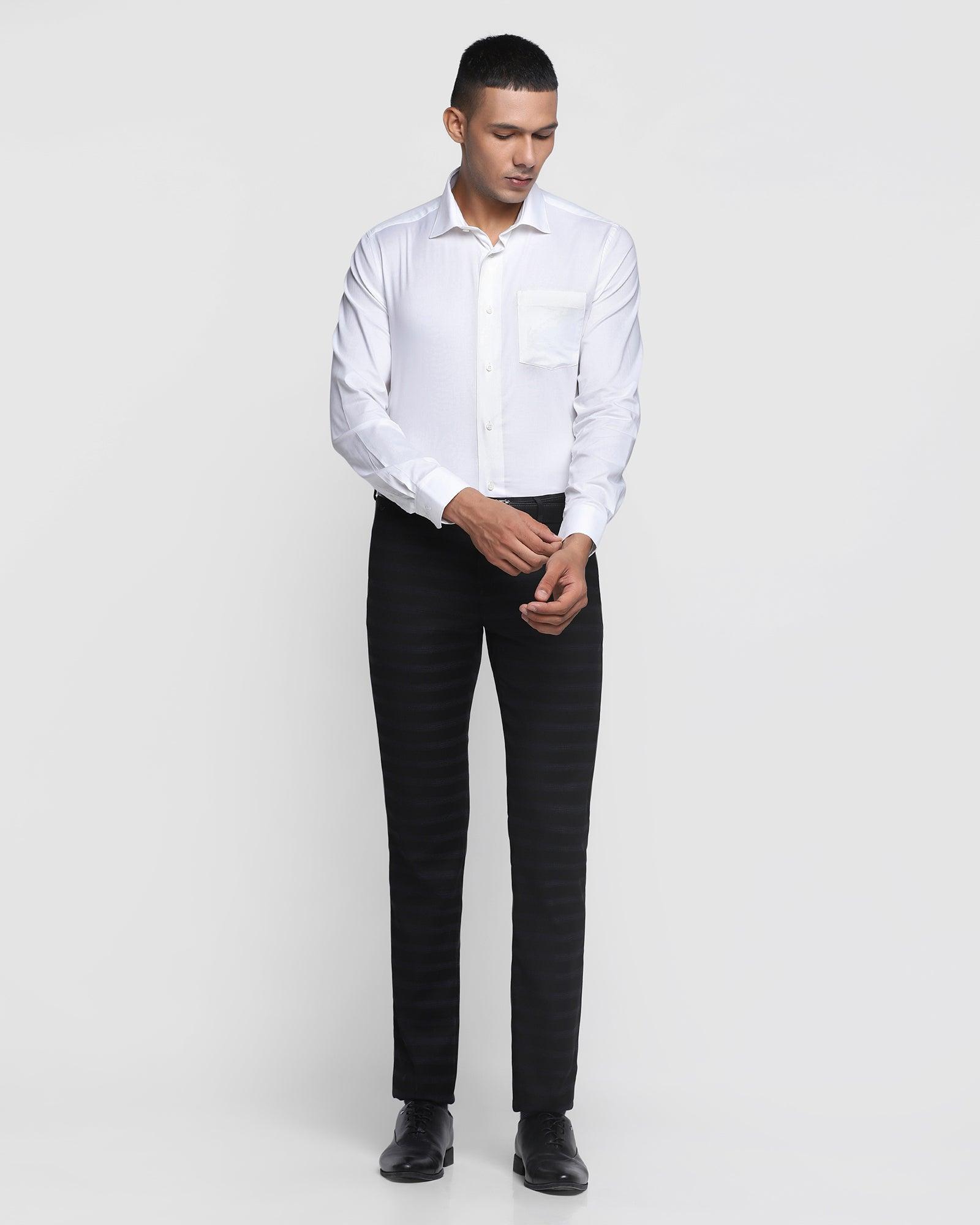 Men's Unique Striped Formal Pants Plain Pants Business Pants Slim Fit Flat  Front Trousers - Walmart.com