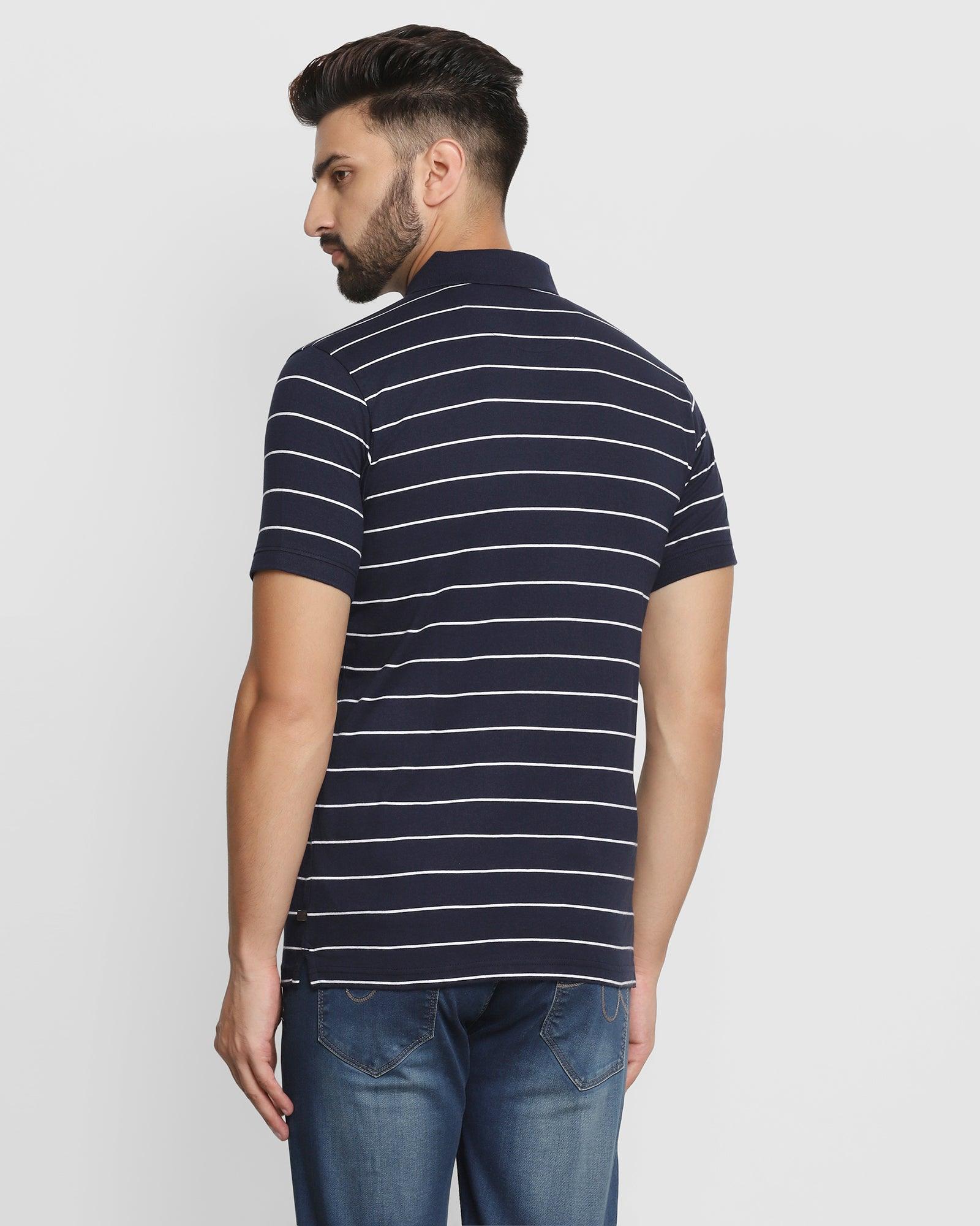 Polo Navy Striped T Shirt - Charles