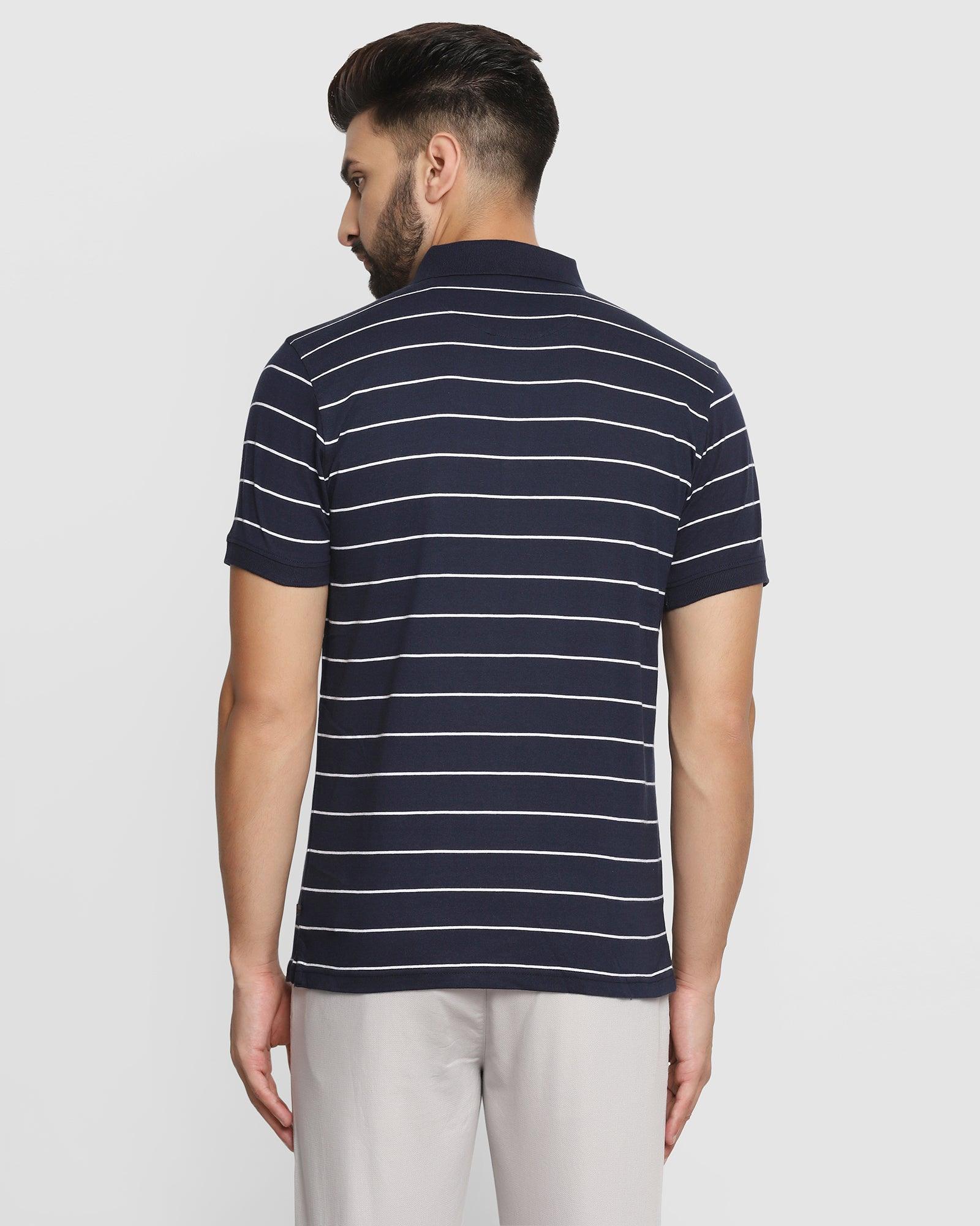 Polo Navy Striped T Shirt - Charles - P
