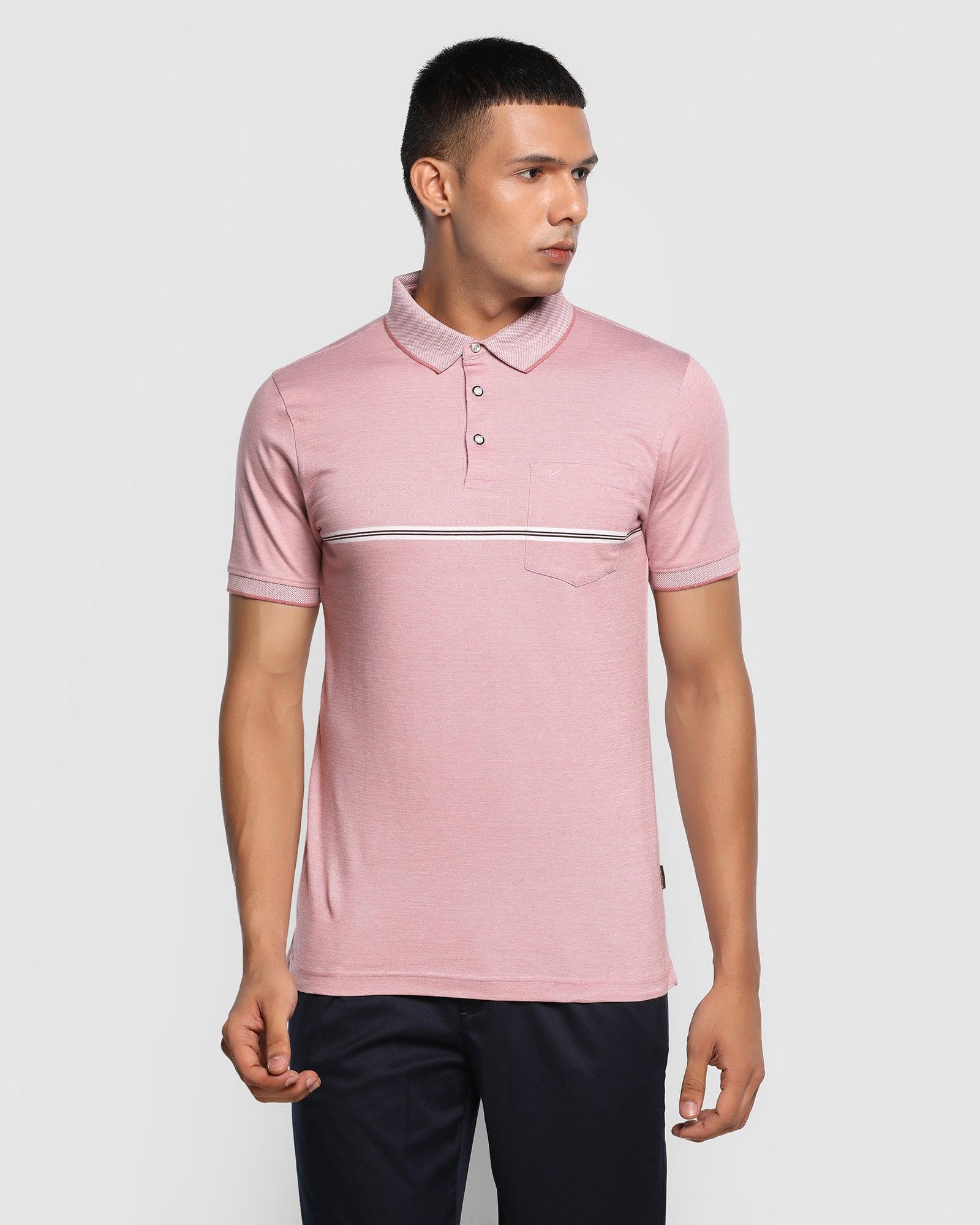 Polo Coral Pink Striped T Shirt - Austin