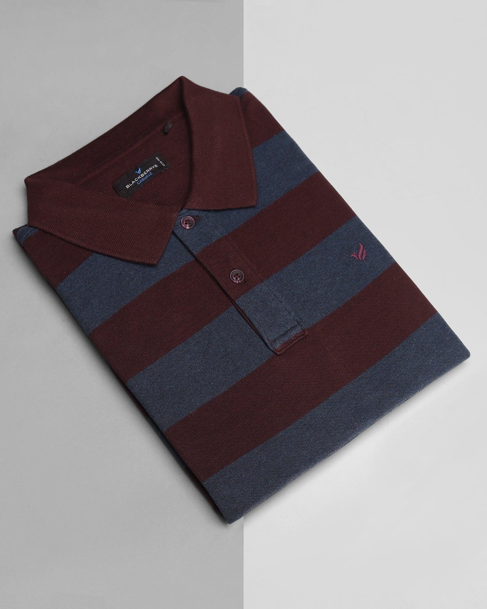 Polo Wine Striped T Shirt - Robert