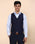 V-Neck Formal Navy Jacquard Waistcoat - Tereno