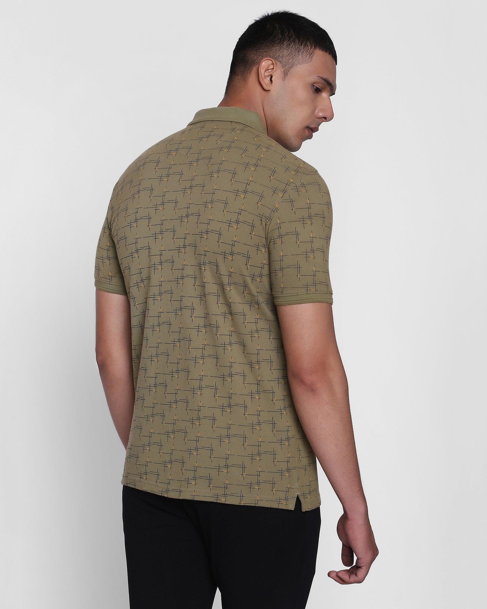 Polo Olive Printed T Shirt - Tern