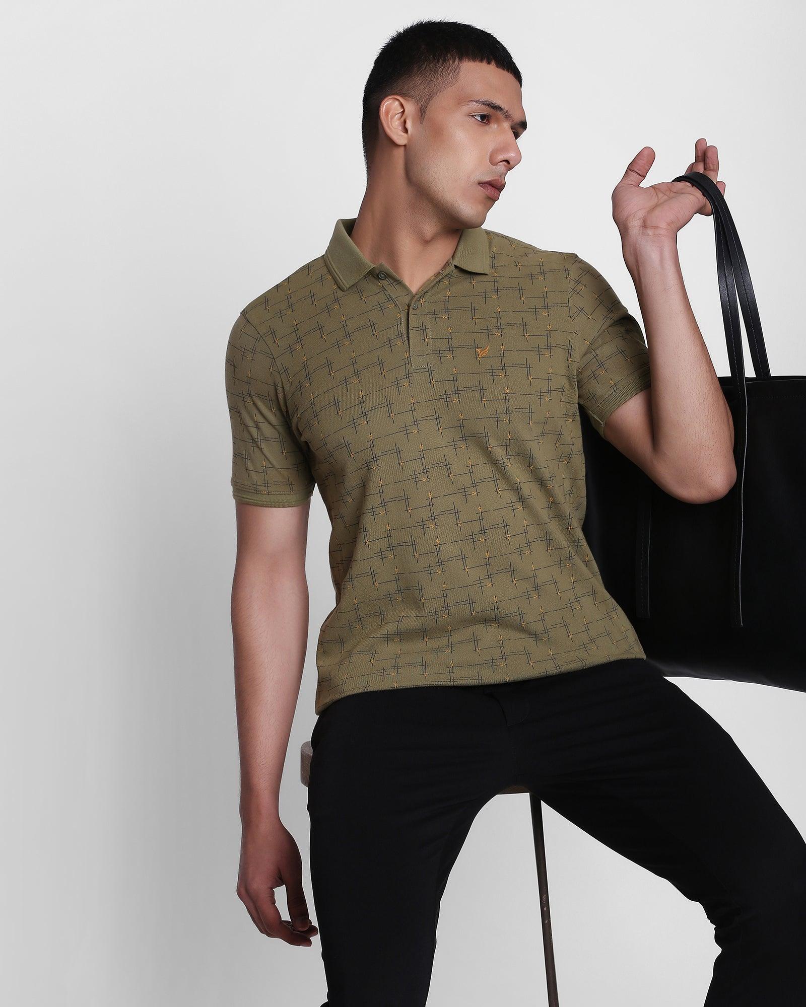Polo Olive Printed T Shirt - Tern